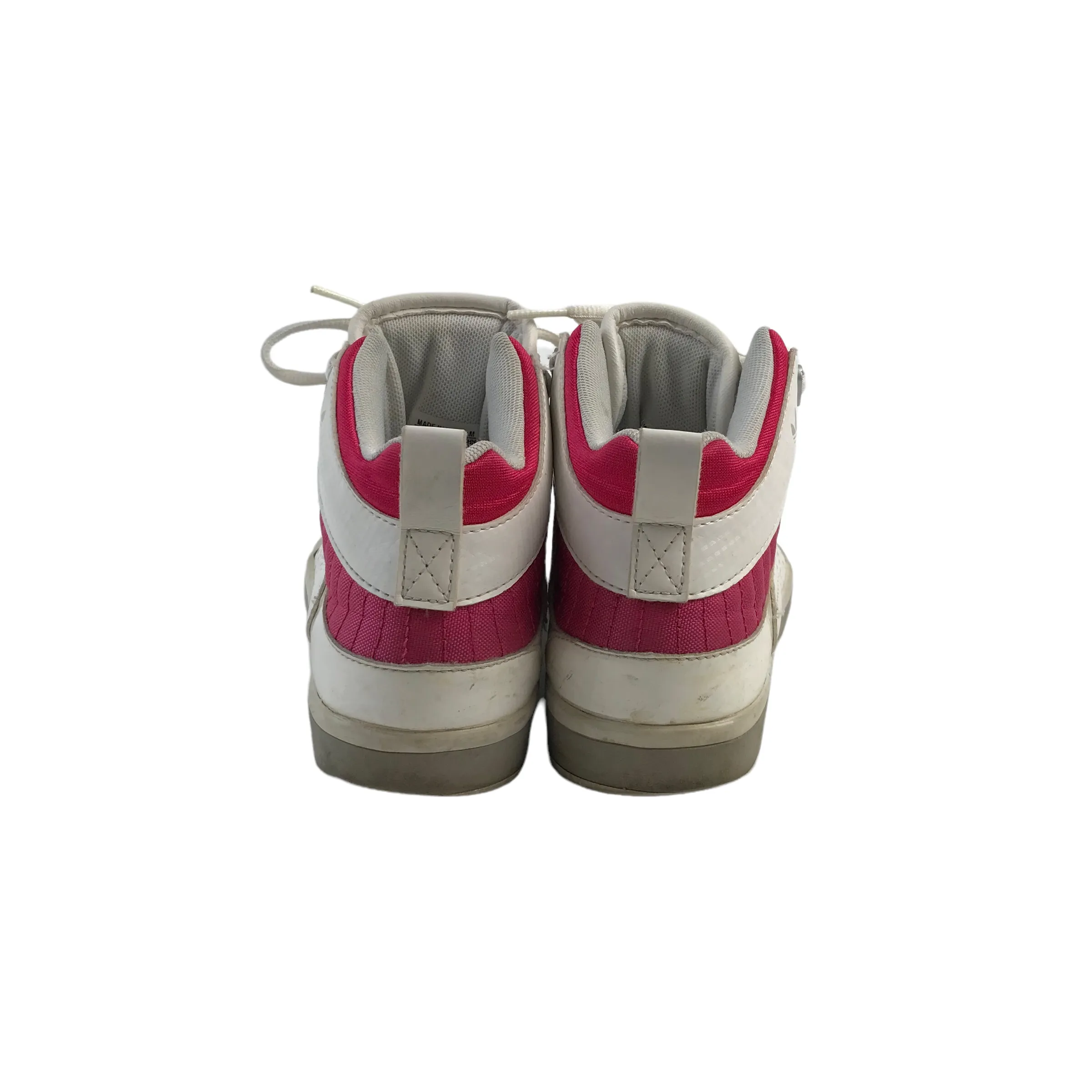Adidas White and Red High Tops Trainers Size UK 4