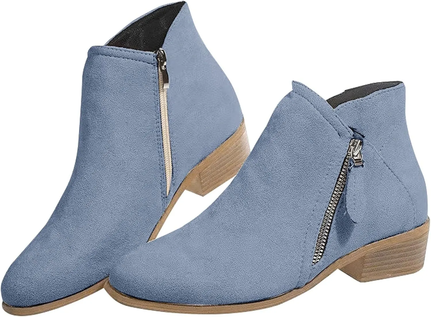 Ankle Boots for Women Womens Wedge Booties Short Boots for Women Ankle Bootie for Women with Heel Lightweight Cute Round Toe Square Toe Slip On Side Zipper