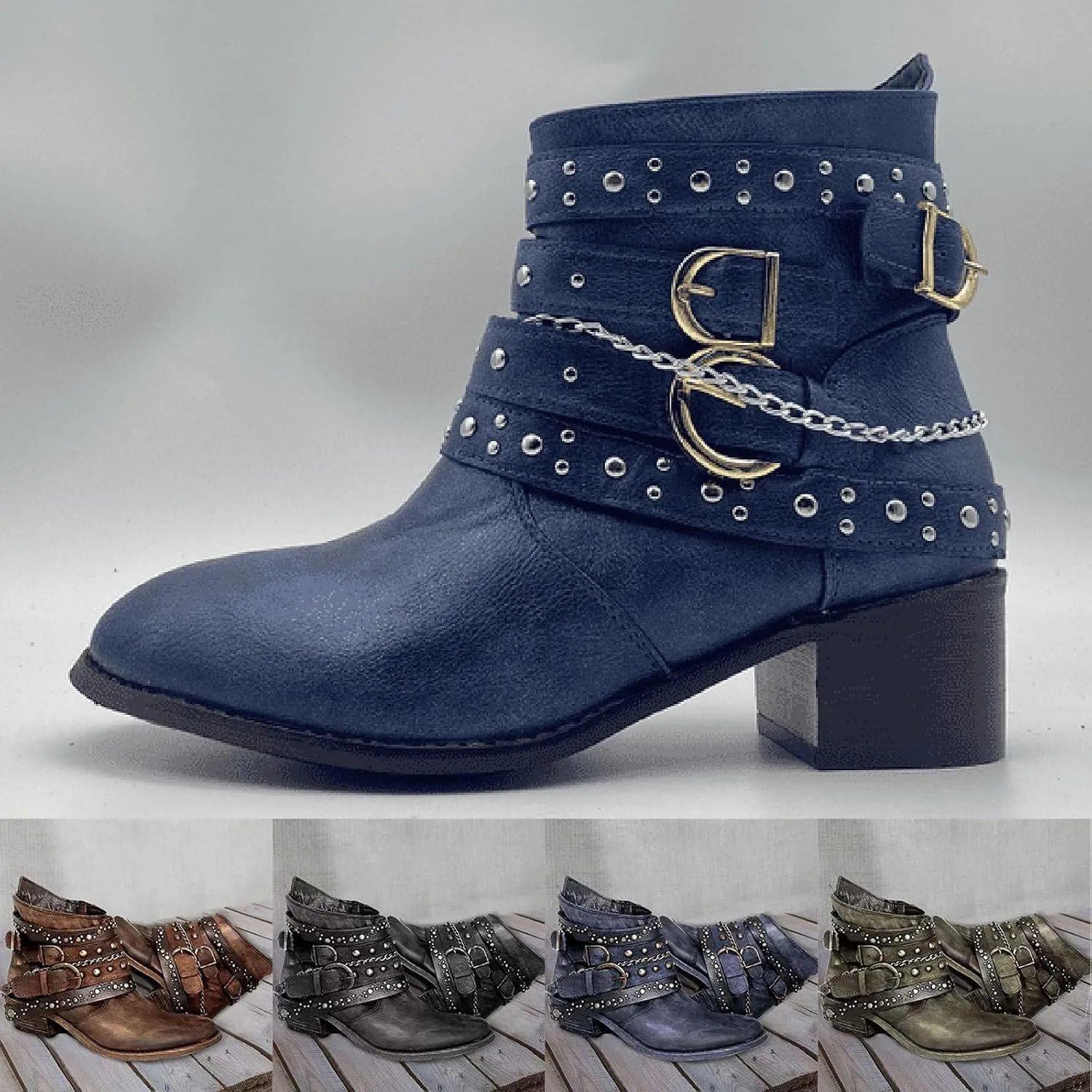 Ankle Boots for Women Womens Wedge Booties Short Boots for Women Ankle Bootie for Women with Heel Lightweight Cute Round Toe Square Toe Slip On Side Zipper