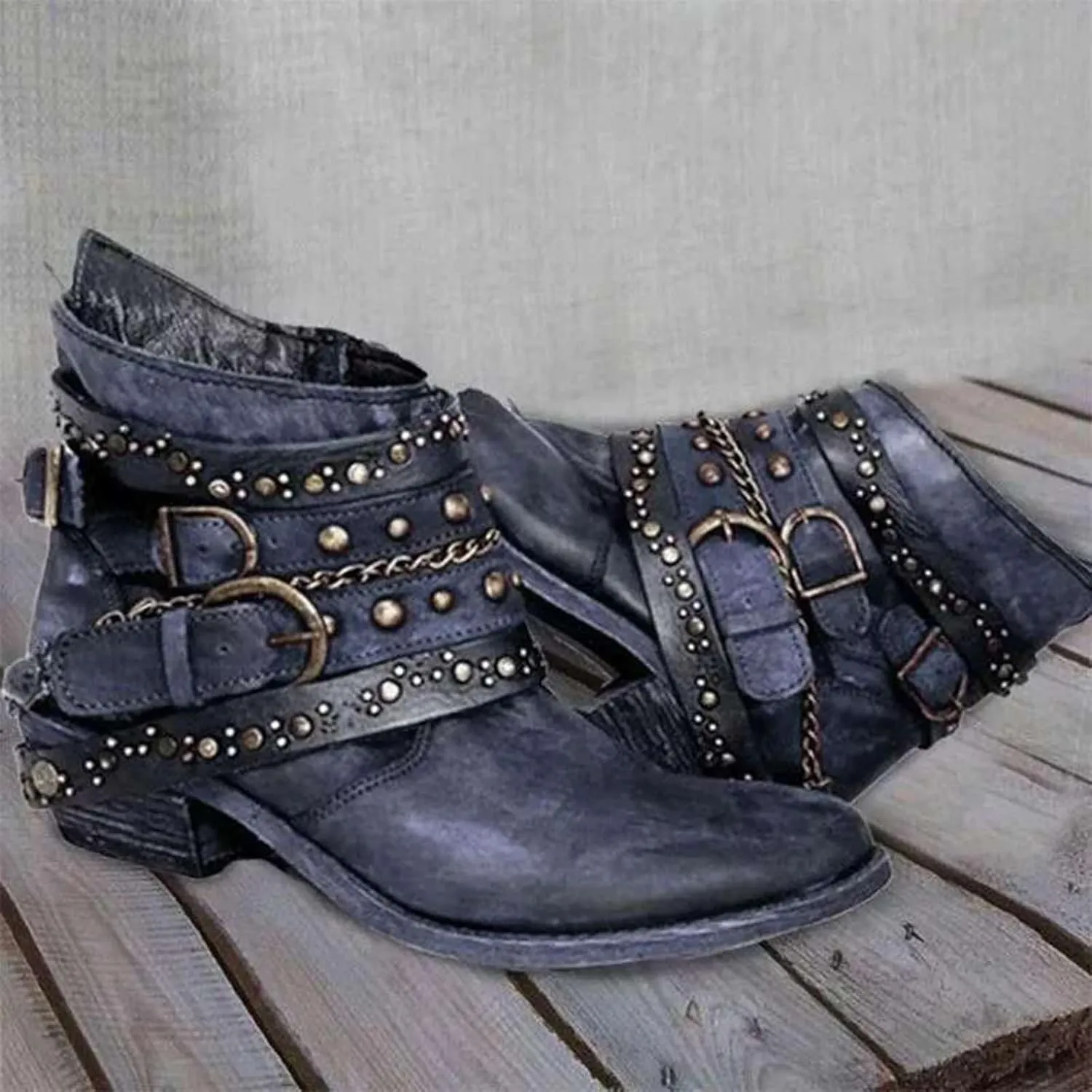 Ankle Boots for Women Womens Wedge Booties Short Boots for Women Ankle Bootie for Women with Heel Lightweight Cute Round Toe Square Toe Slip On Side Zipper