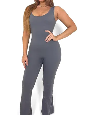 Backless Bum Ruche Jumpsuit