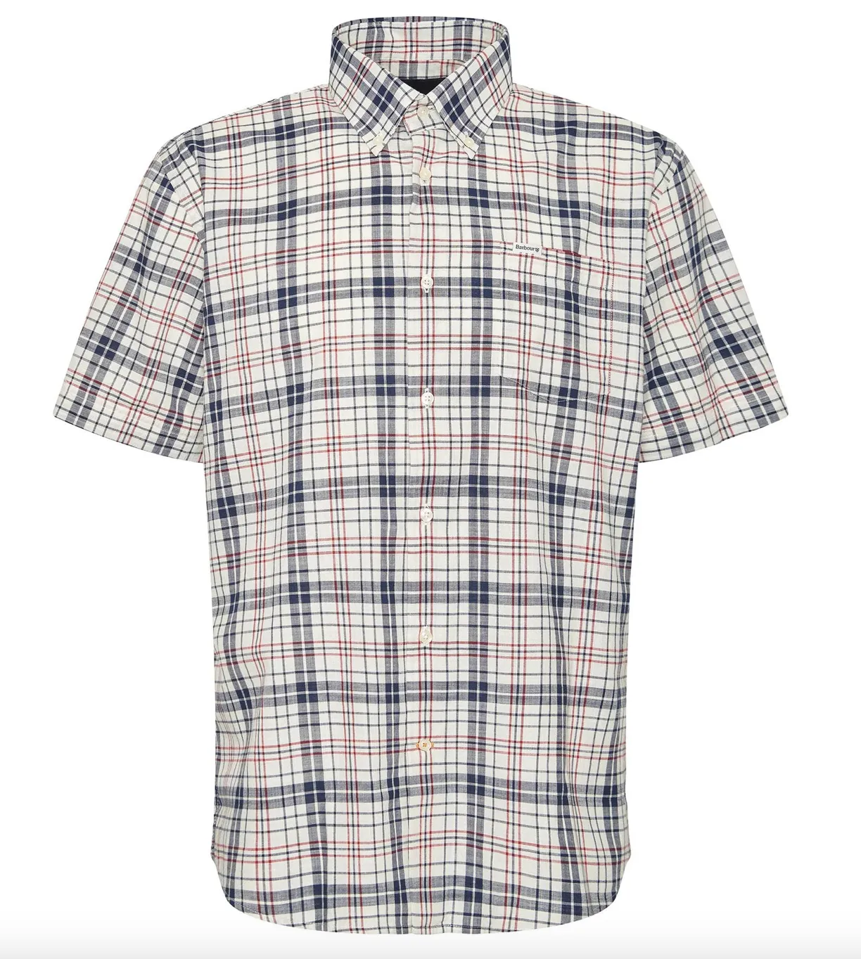 Barbour Drafthill Short Sleeve Shirt Navy/Red Plaid