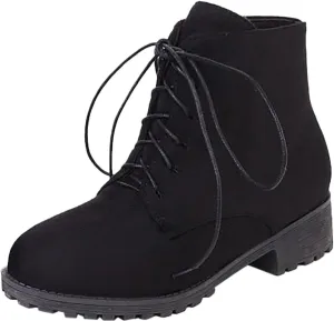 Black Booties for Women Ankle Black Wedge Booties Women Wide Width Boots Work Boot Shoe Laces Men Closed Back Lightweight Breathable Closed Toe Wide Fit Available