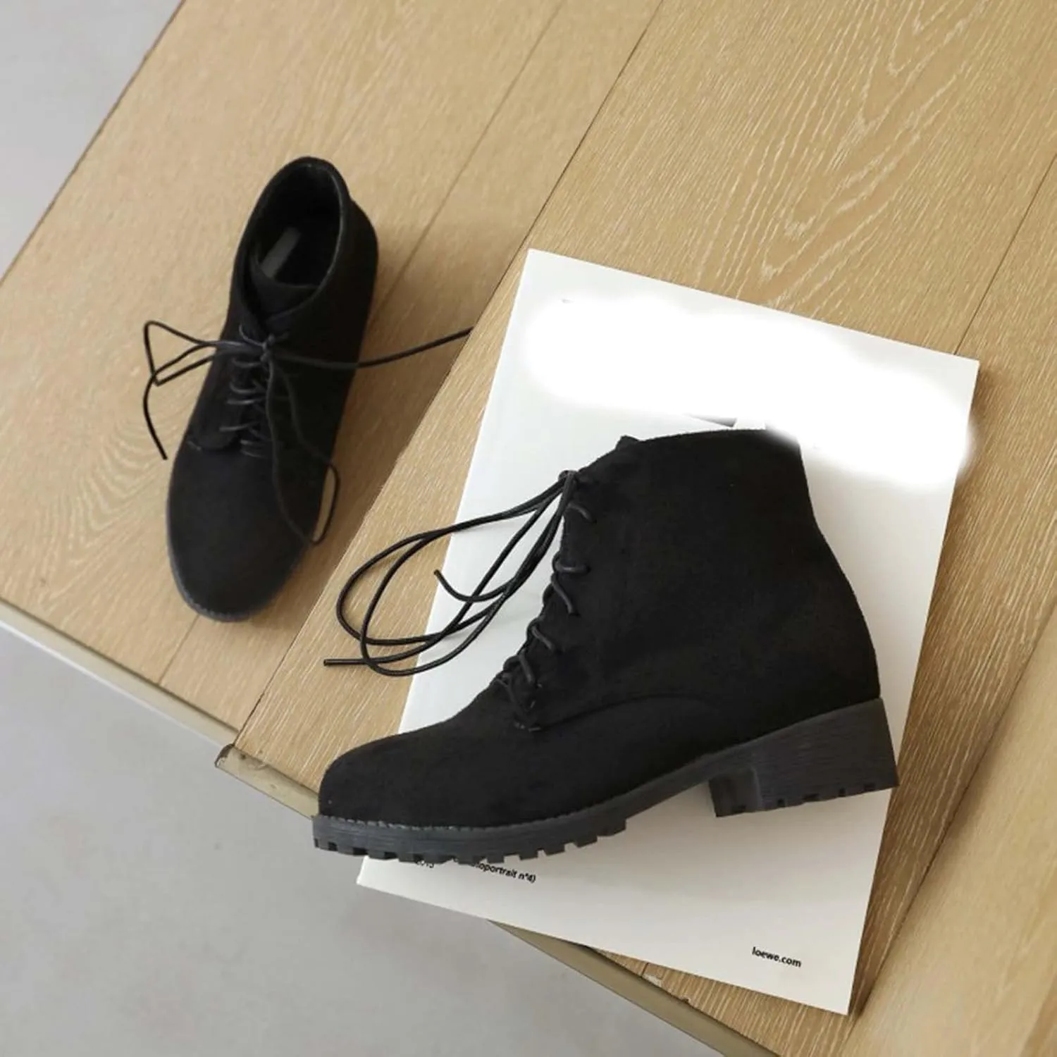 Black Booties for Women Ankle Black Wedge Booties Women Wide Width Boots Work Boot Shoe Laces Men Closed Back Lightweight Breathable Closed Toe Wide Fit Available