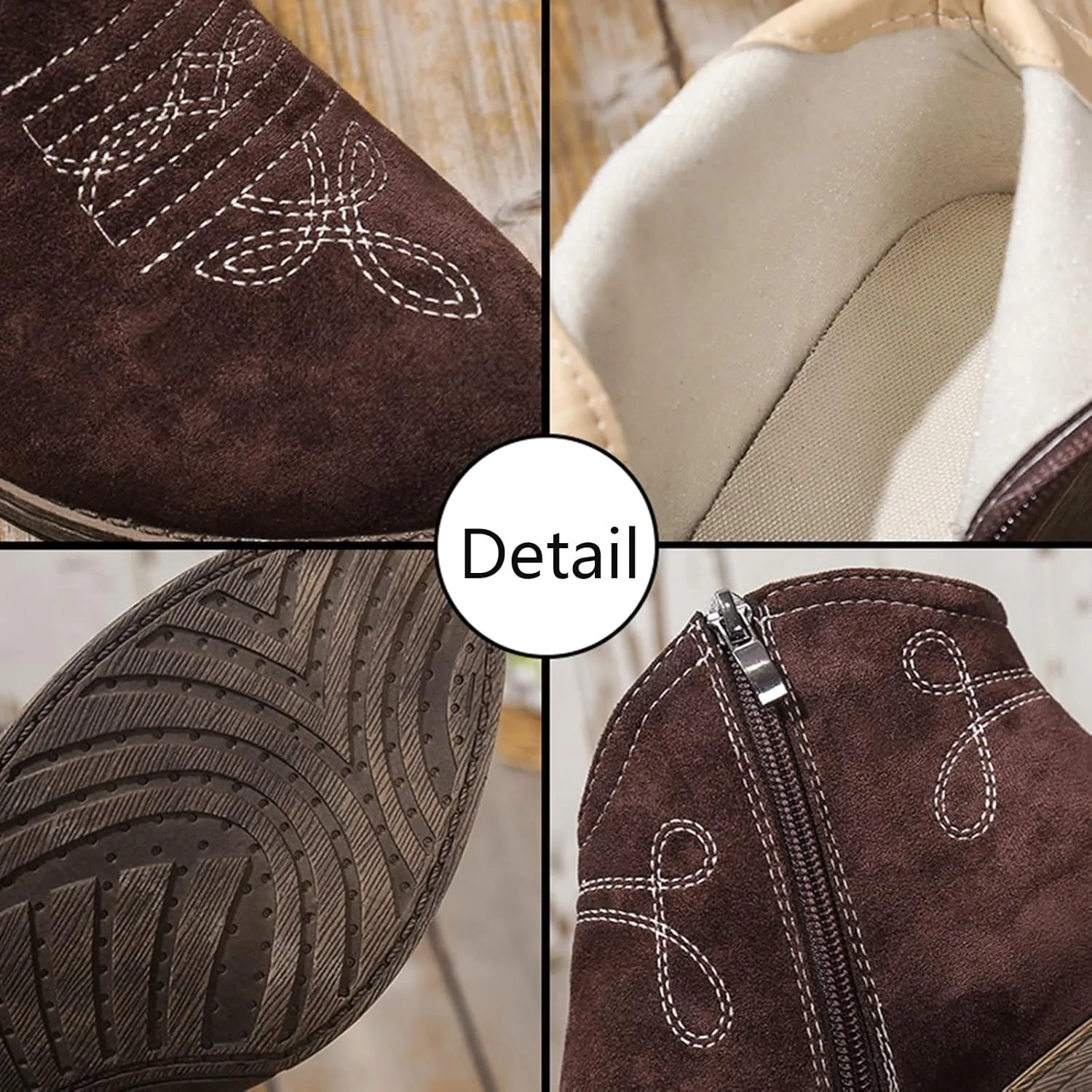 Black Booties for Women Ankle Womens Booties Fall 2024 Brown Boots Women Fall Ankle Barefoot Shoes Women Lightweight Cute Round Toe Pointed Toe Stacked Mid Heel
