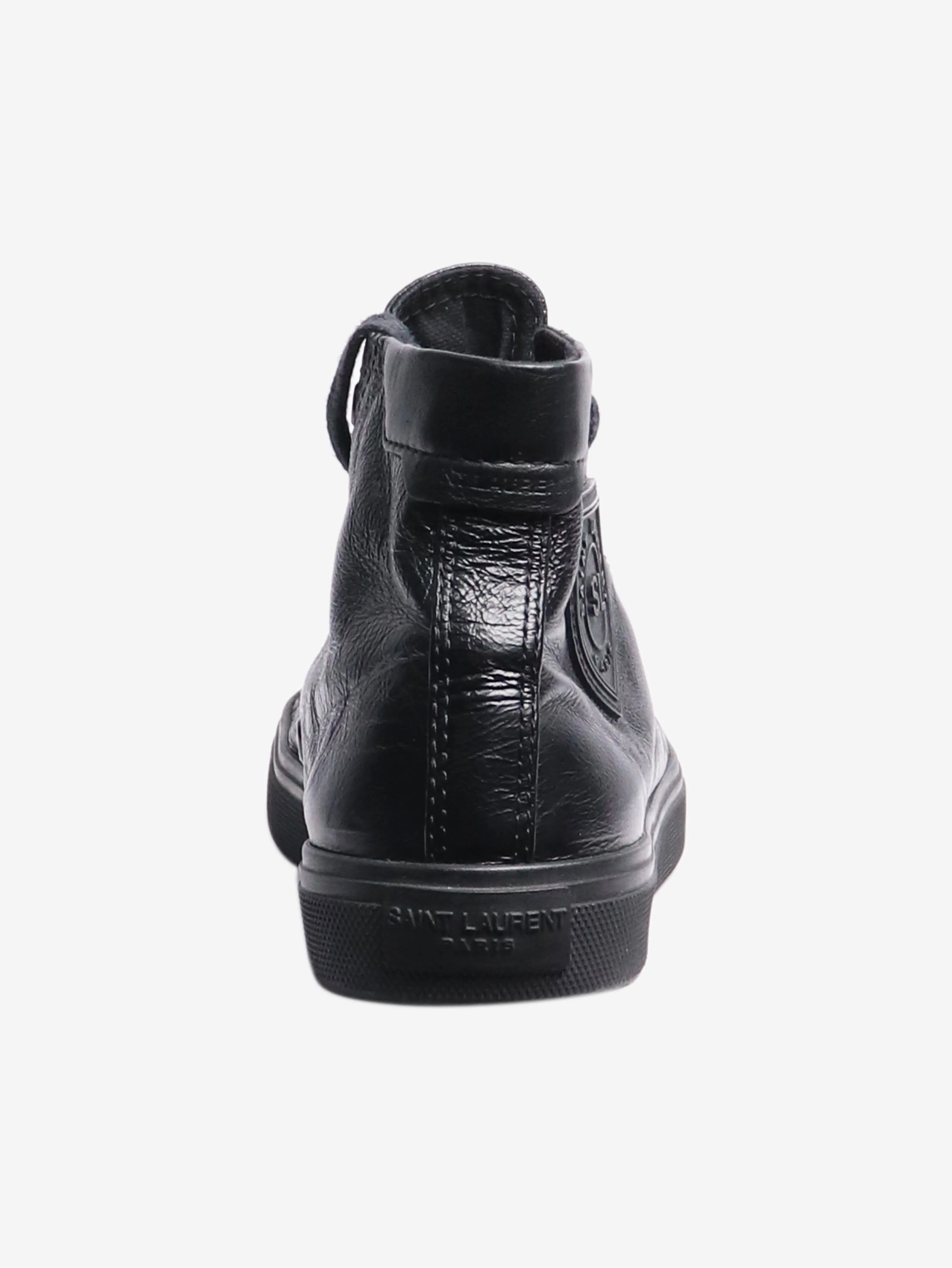 Black crinkled leather trainers - size EU 36