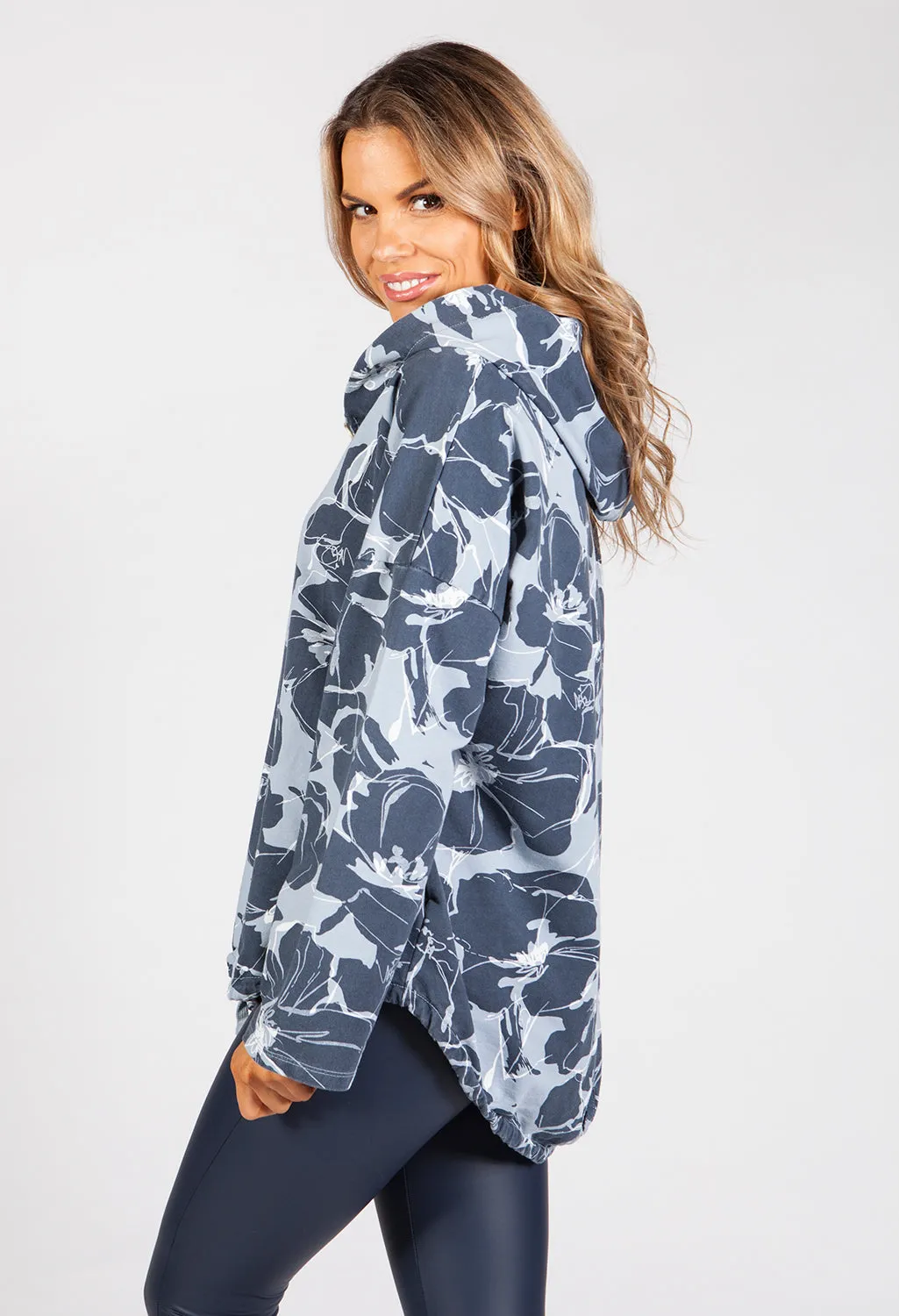 Blue Toned Tropical Print Jacket
