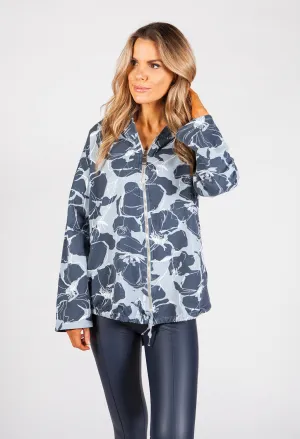 Blue Toned Tropical Print Jacket