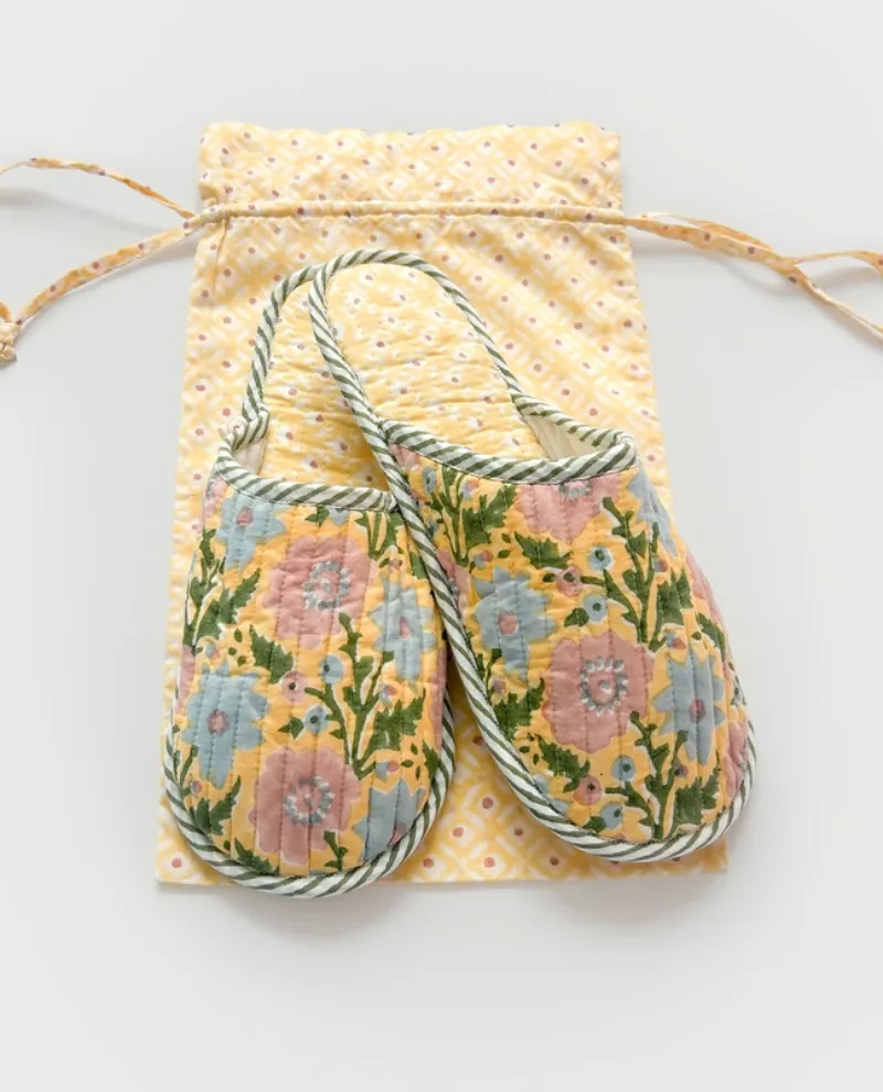 Bohemia Design Buttermilk Block Print Slippers