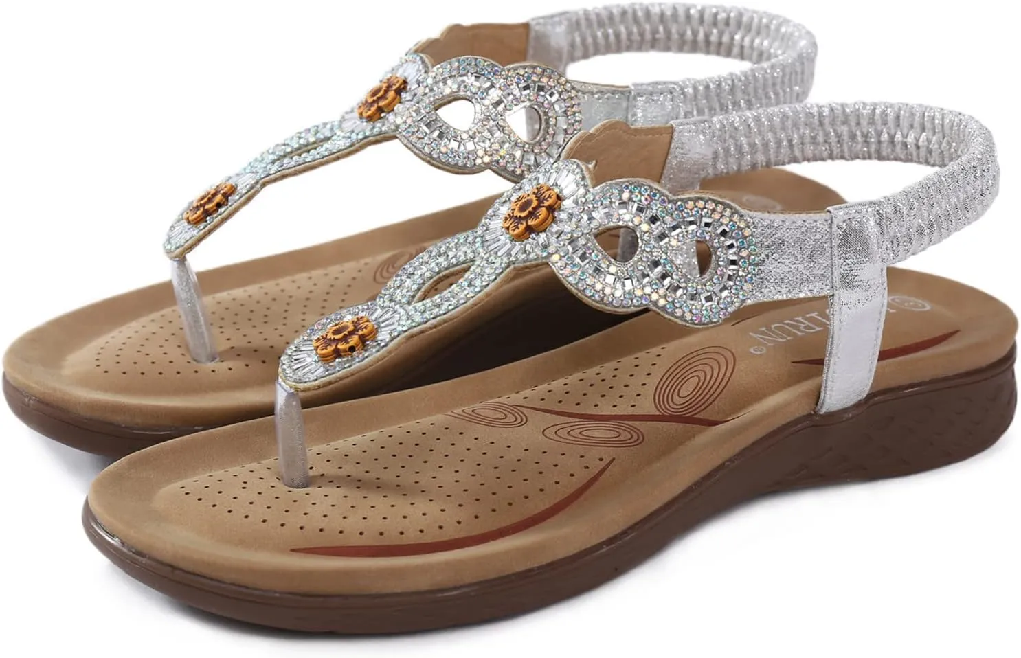 Boots for Women Dressy Summer Retro Orthopedic Sandals Ring Toe Outdoor Flip Flops Flat Heel Beach Slipper