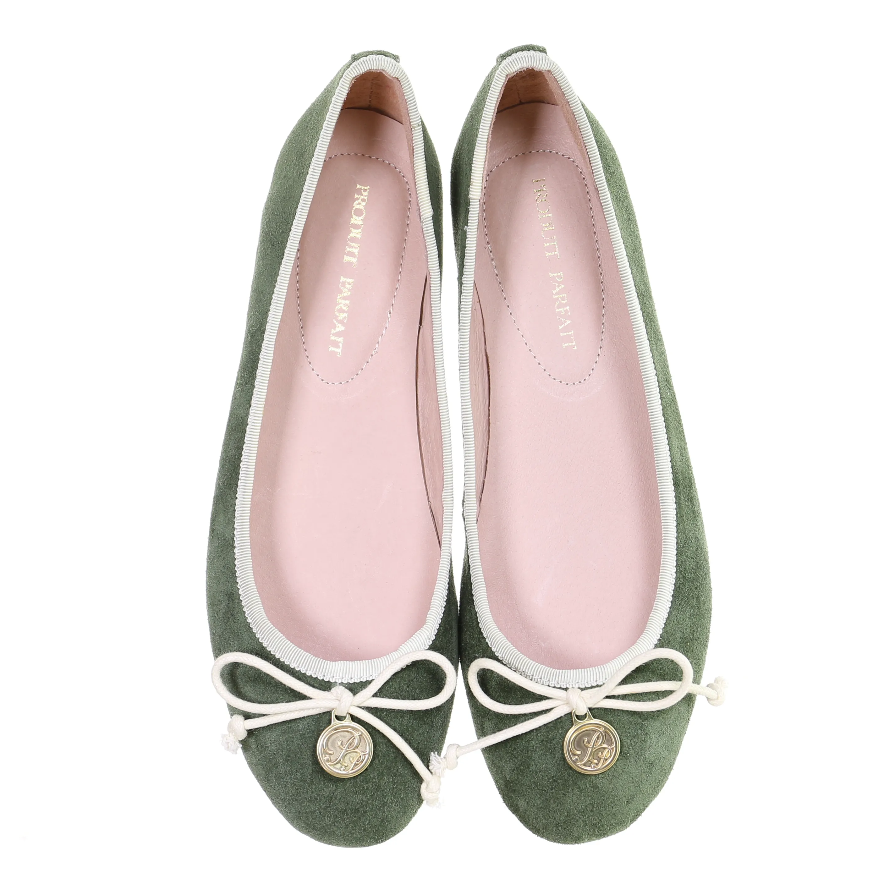 Bow suede ballerina (Green)