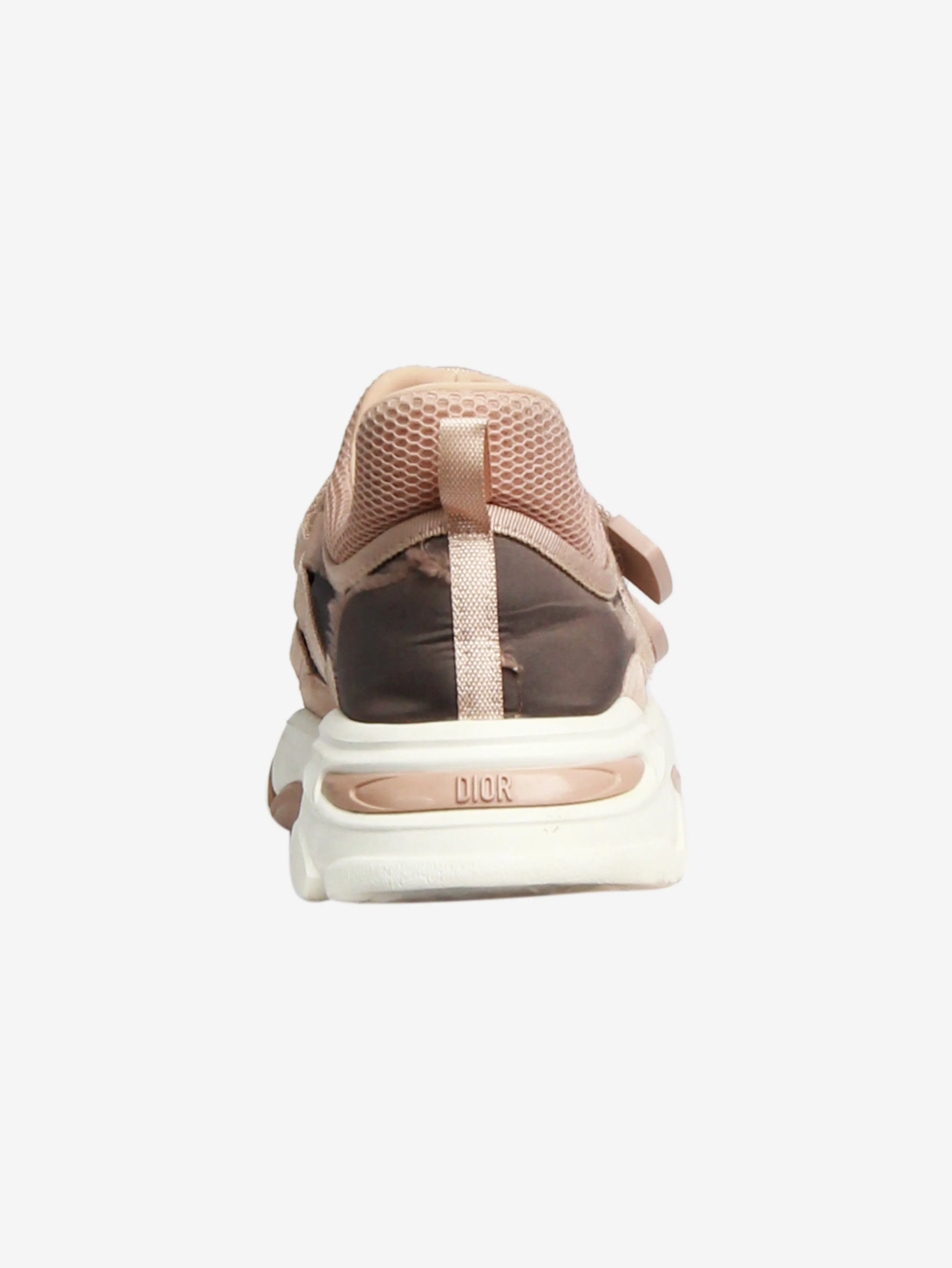 Brown nylon and suede trainers - size EU 37