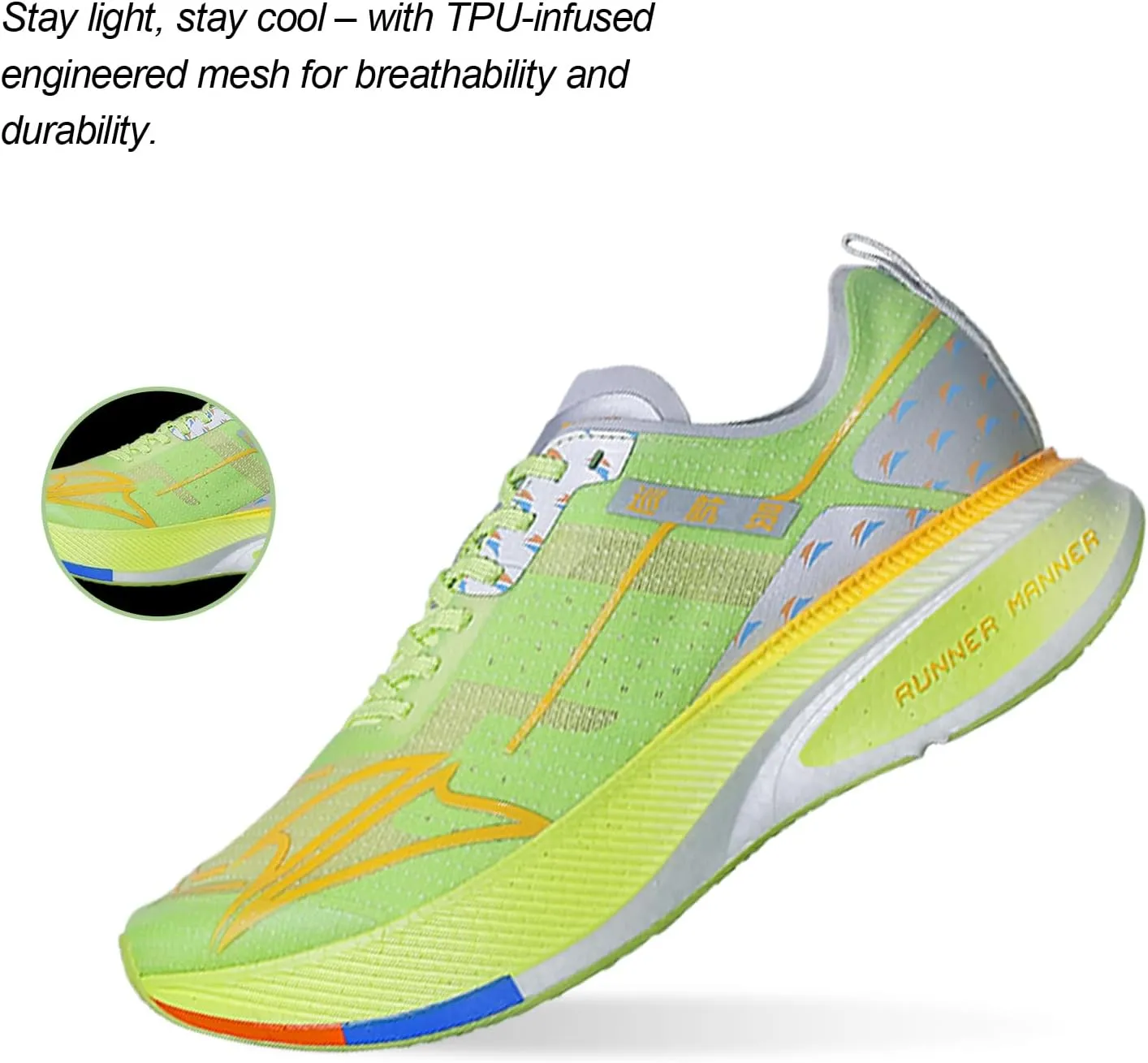 Carbon Plate Running Shoes for Men  Cushioned, Lightweight, Breathable, Non-Slip Road Sneakers