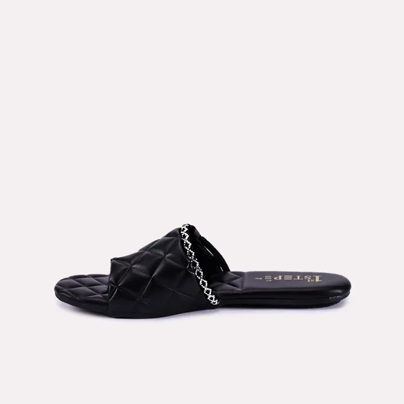 Caris Black Quilted Slippers 0412261