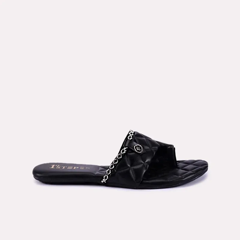 Caris Black Quilted Slippers 0412261