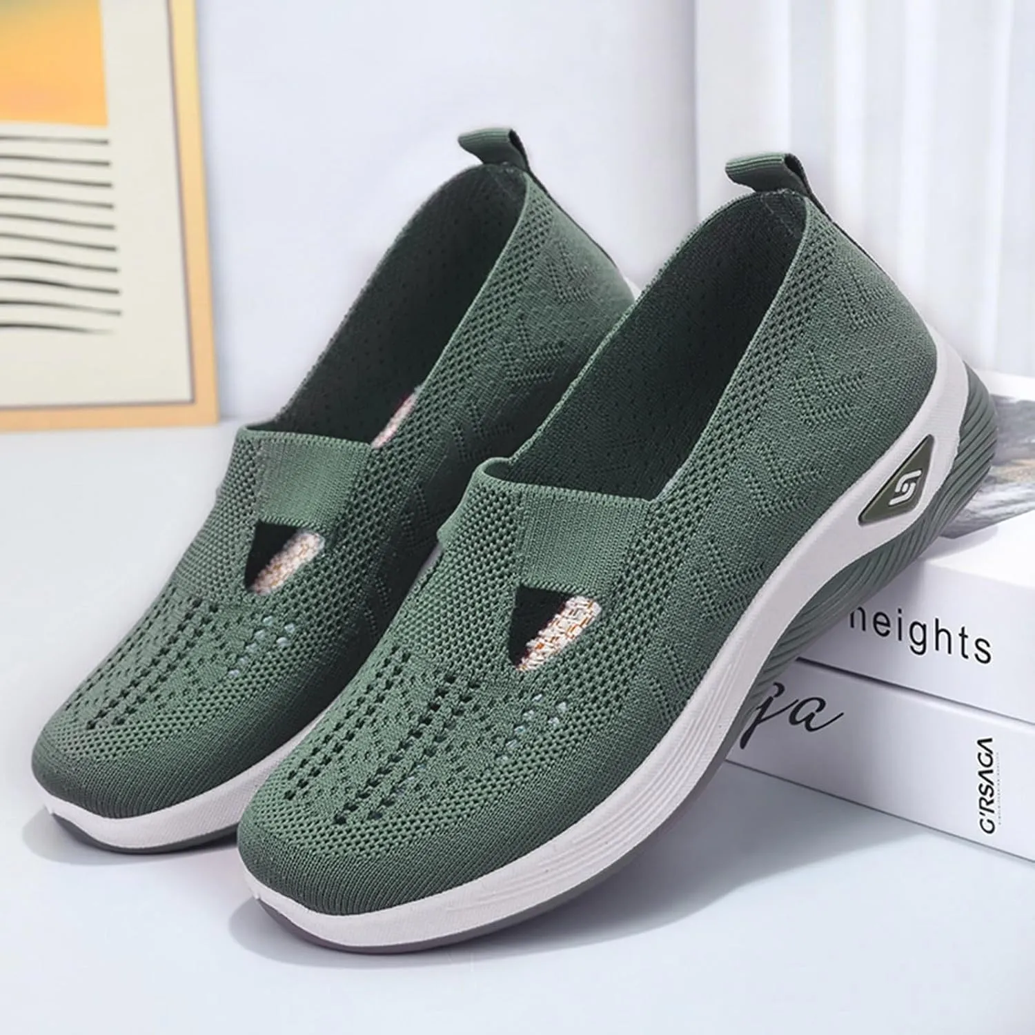 Cathalem Orthopedic Shoes for Women, Diabetic Shoes for Women 2024 New Women's Woven Breathable Soft Sole Shoes