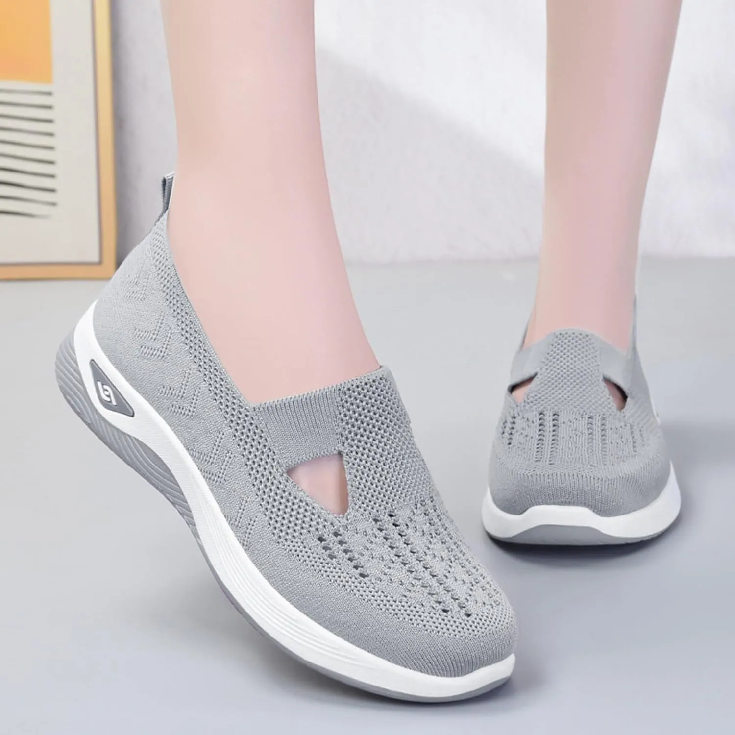 Cathalem Orthopedic Shoes for Women, Women's Woven Breathable Soft Sole Shoes, Orthopedic Shoes Orthopedic Sneakers for Women
