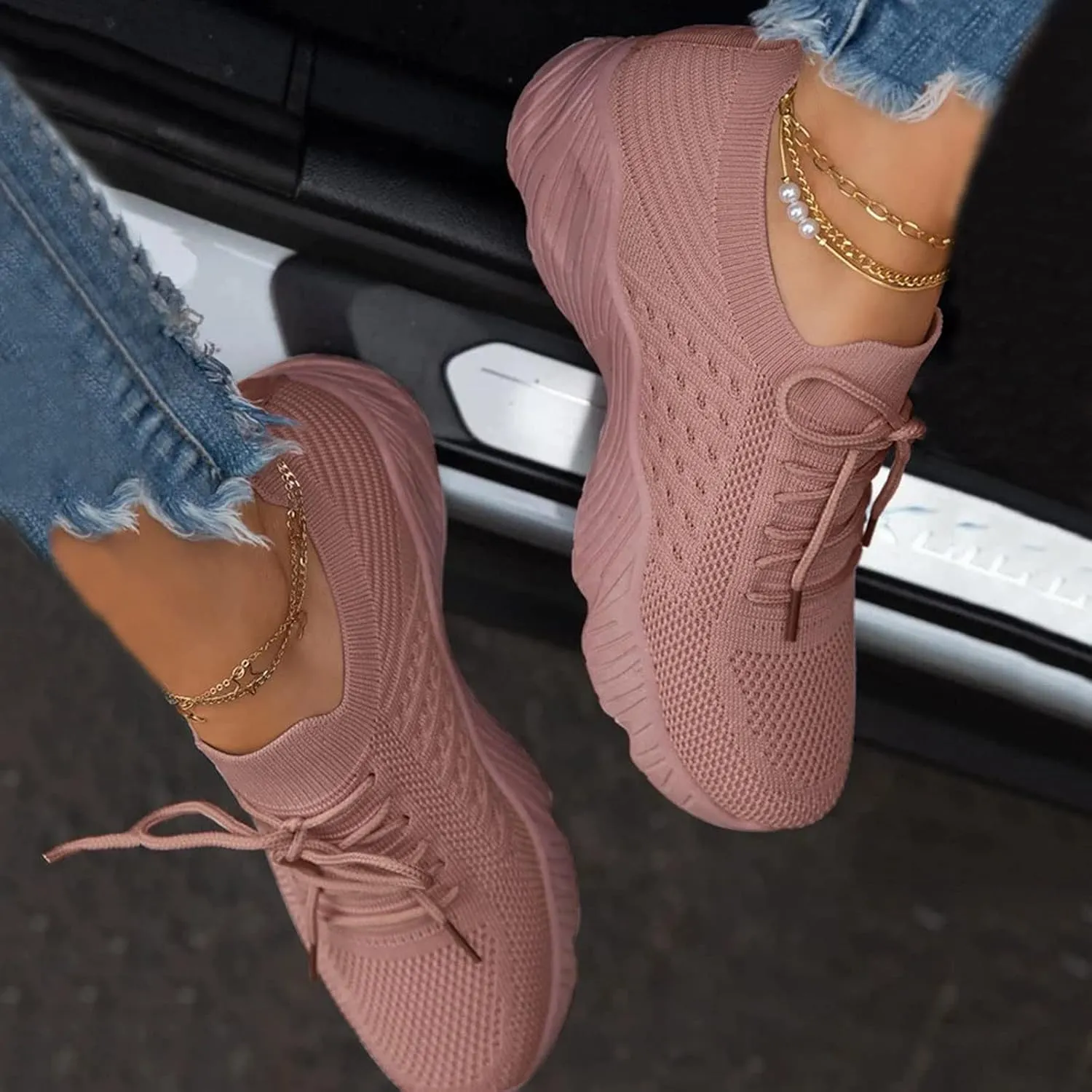Cathalem Orthopedic Sneakers for Women Comfortable Orthopedic Shoes Mesh Casual Breathable Shoes Women's Diabetic Shoes
