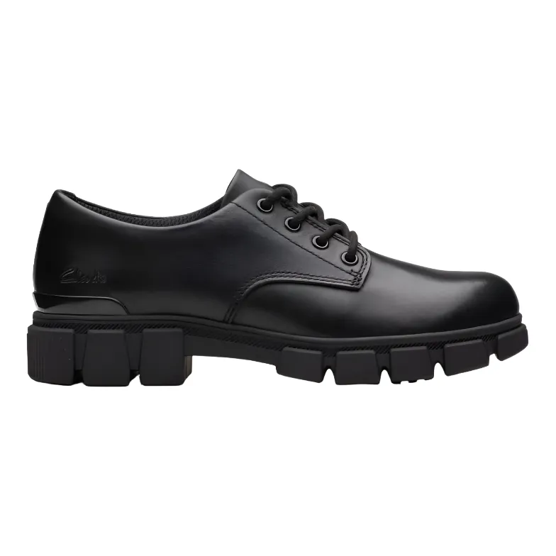 Clarks Girls Shoe Evyn Lace Y. Black Leather