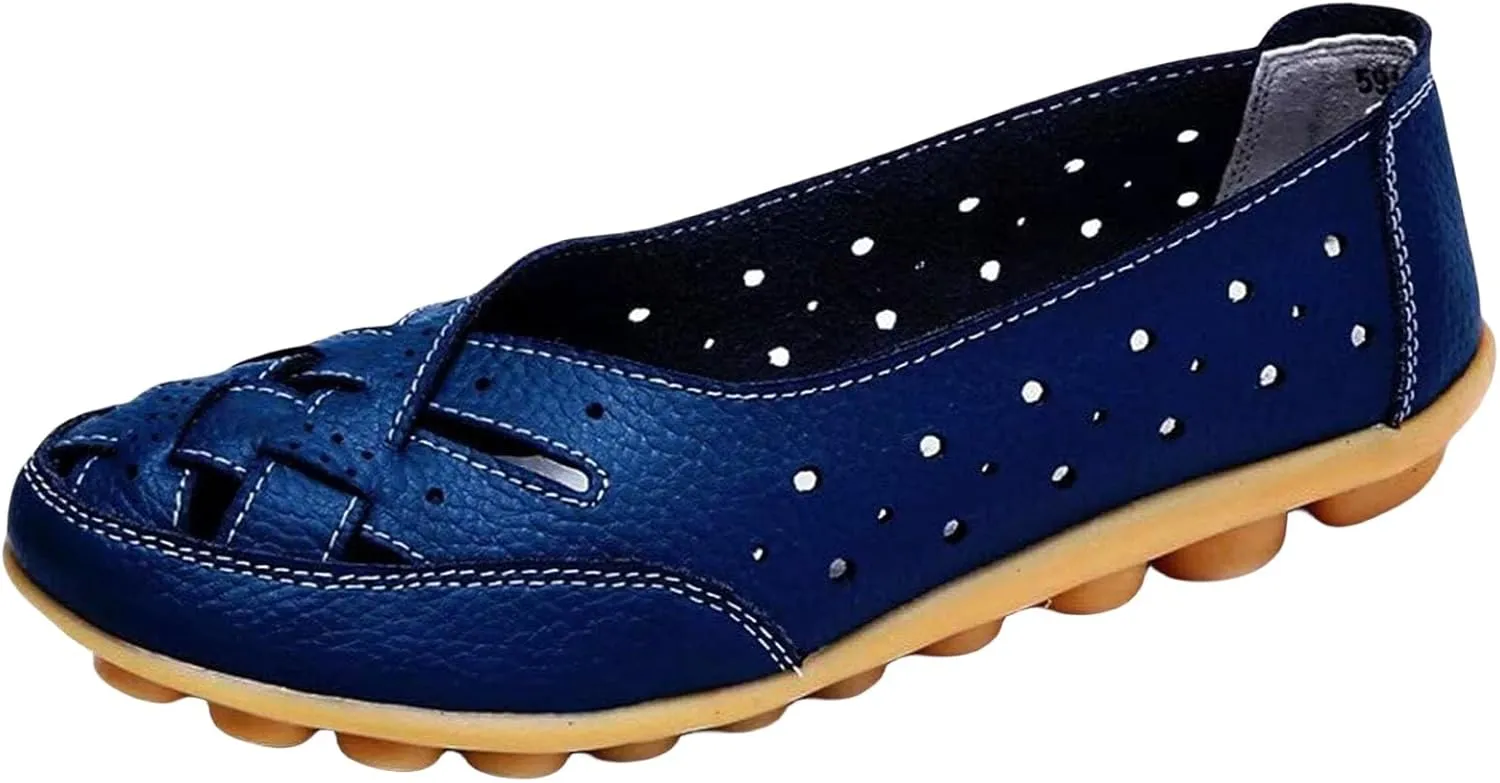 Closed Toe Sandals Women Hollow Comfortable Flats Dressy Wide Width Walking Shoes Outdoor Casual Beach Slide Slippers