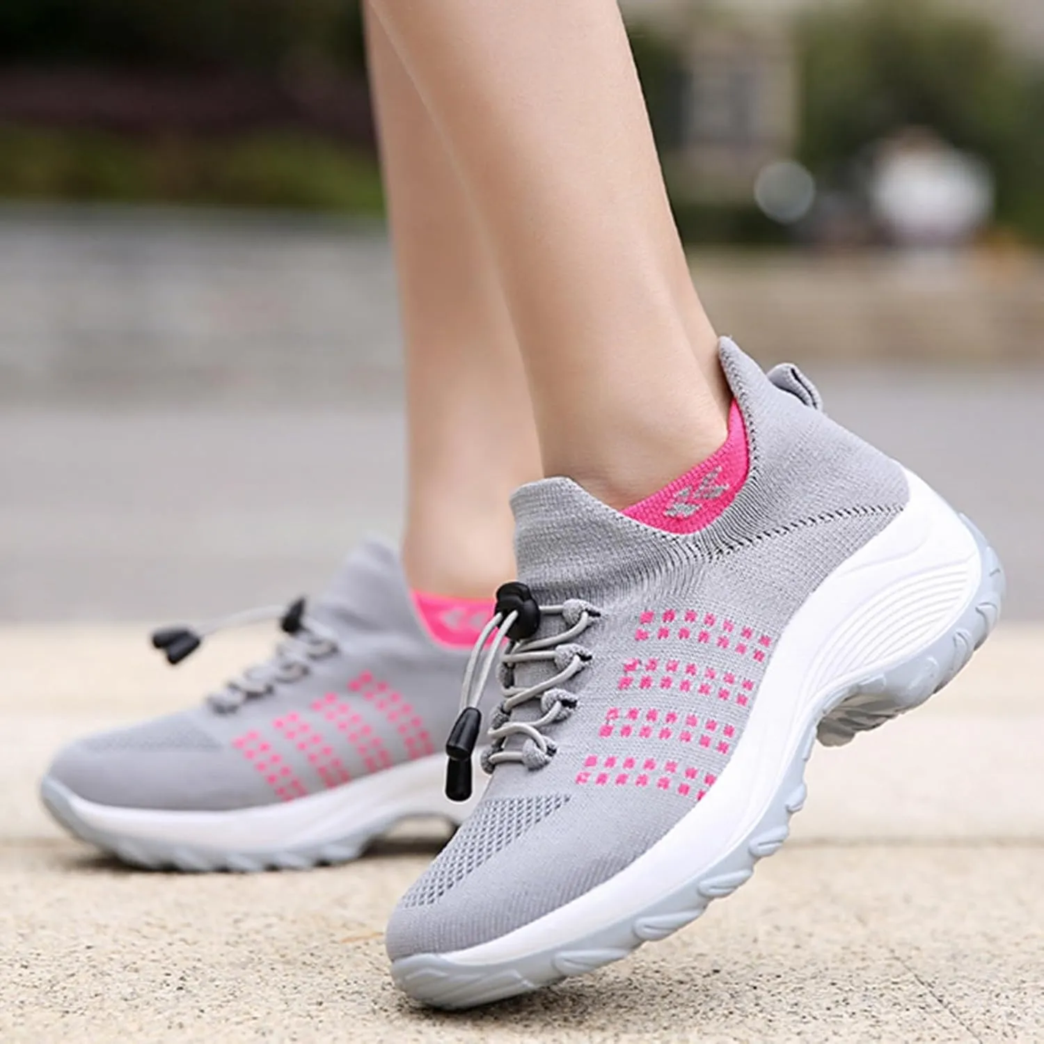 Comfort Wear Orthowear Shoes for Women - Ortho Stretch Cushion Shoes - Women's Comfort Seekers Supportive Footwear - Blue - Adult Women's Flat Round Toe Maximum Cushioning Athletic Shoes
