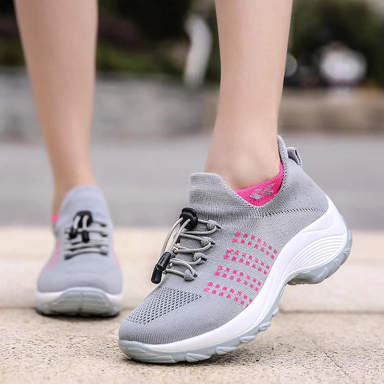 Comfort Wear Orthowear Shoes for Women - Ortho Stretch Cushion Shoes - Women's Comfort Seekers Supportive Footwear - Blue - Adult Women's Flat Round Toe Maximum Cushioning Athletic Shoes