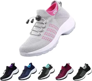 Comfort Wear Orthowear Shoes for Women - Ortho Stretch Cushion Shoes - Women's Comfort Seekers Supportive Footwear - Blue - Adult Women's Flat Round Toe Maximum Cushioning Athletic Shoes
