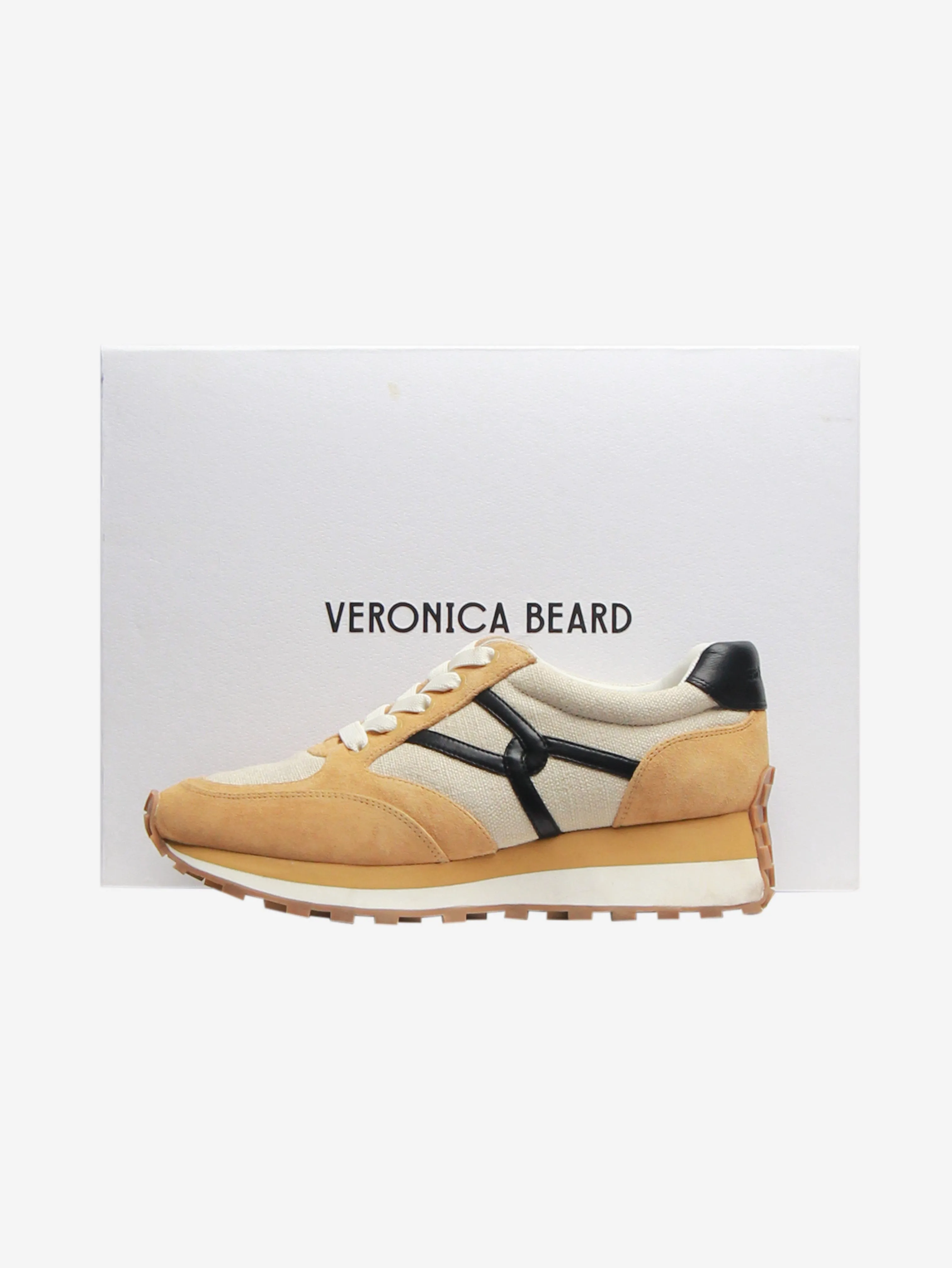 Ecru Valentina suede and canvas trainers - size EU 39.5