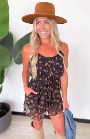 Emerson Navy Floral Polka Dot Romper