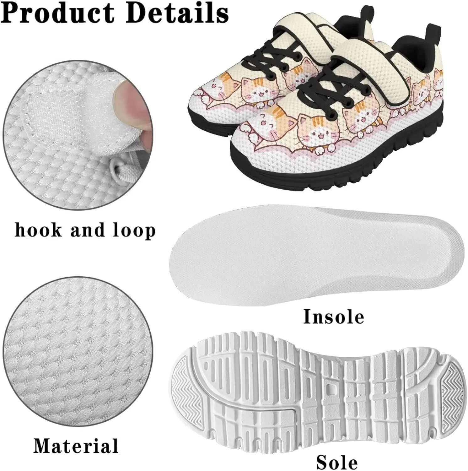 Girls Running Sports Shoes Breathable Kids Athletic Causal Shoes for Daily Wear