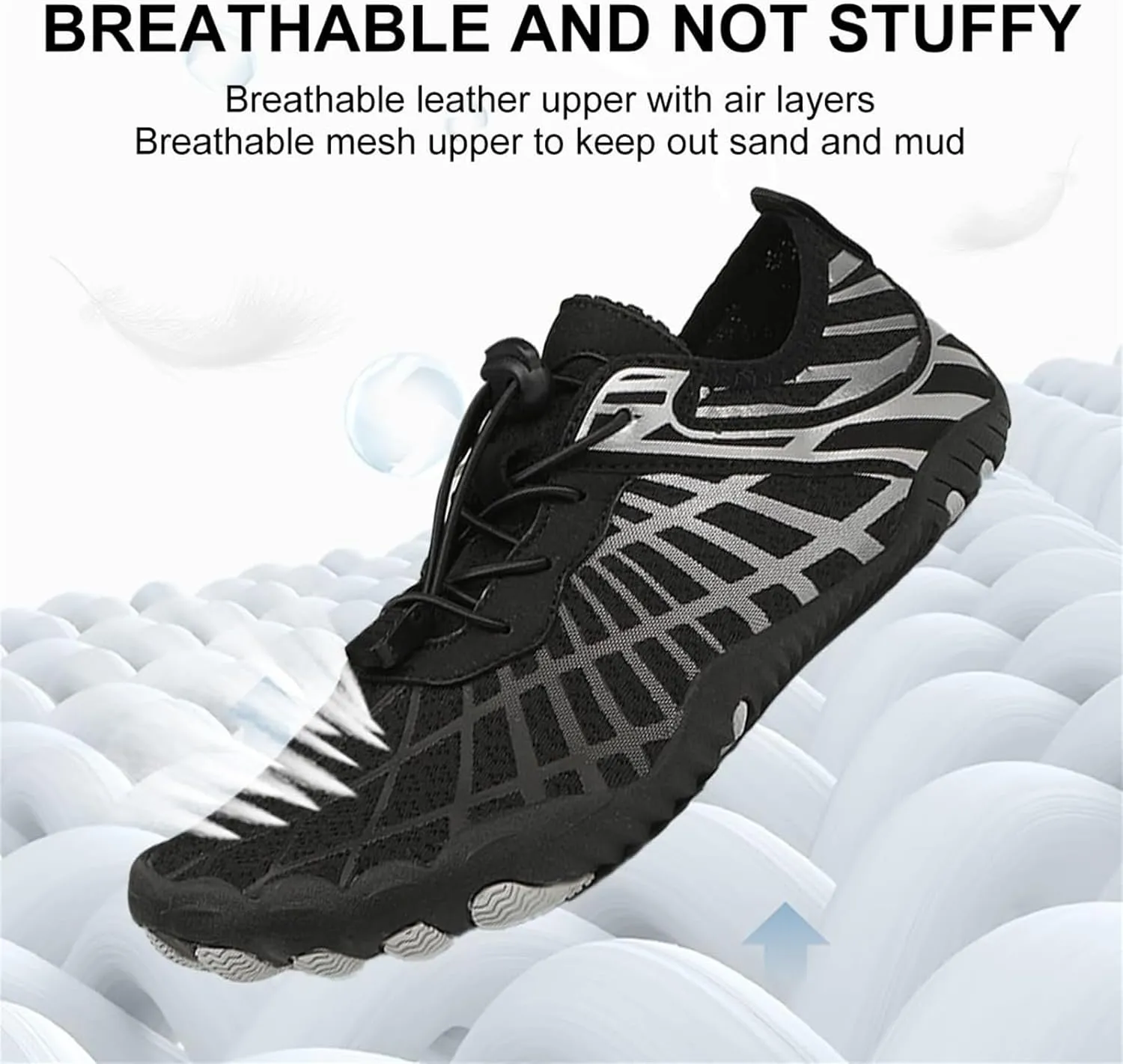 Grounded Footwear for Women Men with Neuropathy Water Shoes Quick-Dry Aqua Socks Swim Beach Barefoot Diabetic Shoes Walking Wide Toe Box Sneakers for Hike Yoga Lightweight Comfortable Breathable