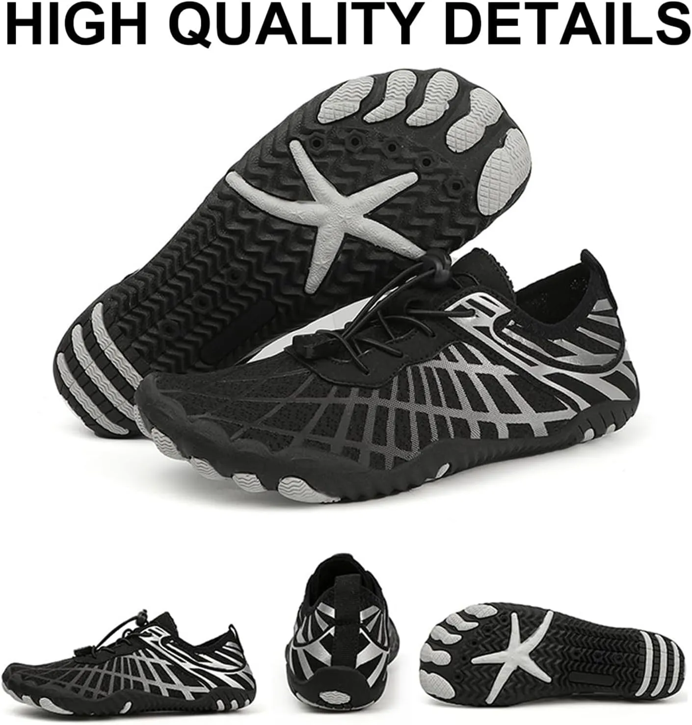 Grounded Footwear for Women Men with Neuropathy Water Shoes Quick-Dry Aqua Socks Swim Beach Barefoot Diabetic Shoes Walking Wide Toe Box Sneakers for Hike Yoga Lightweight Comfortable Breathable