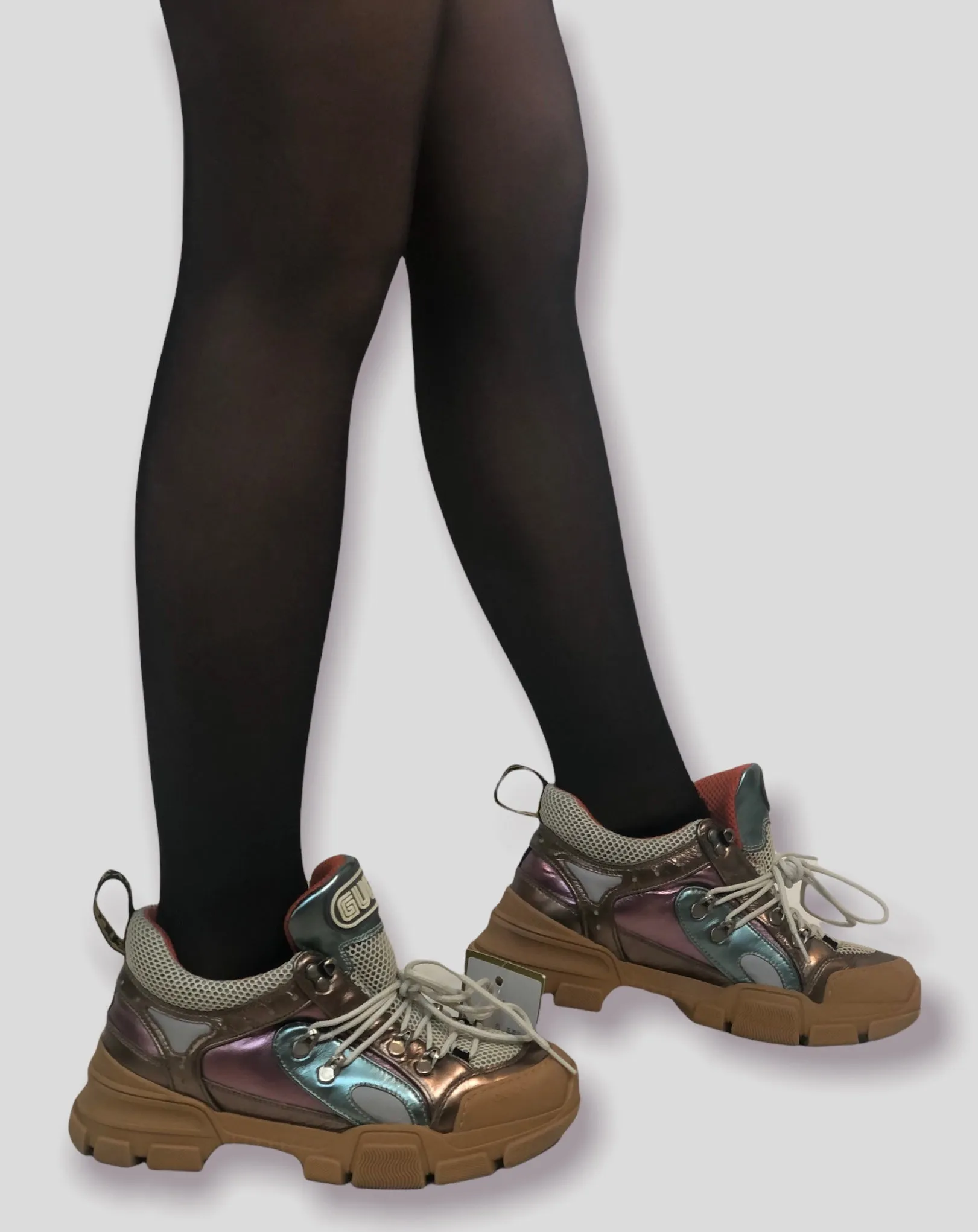 Gucci Flashtrek Metallic Multi-Colored Sneakers - UK 6