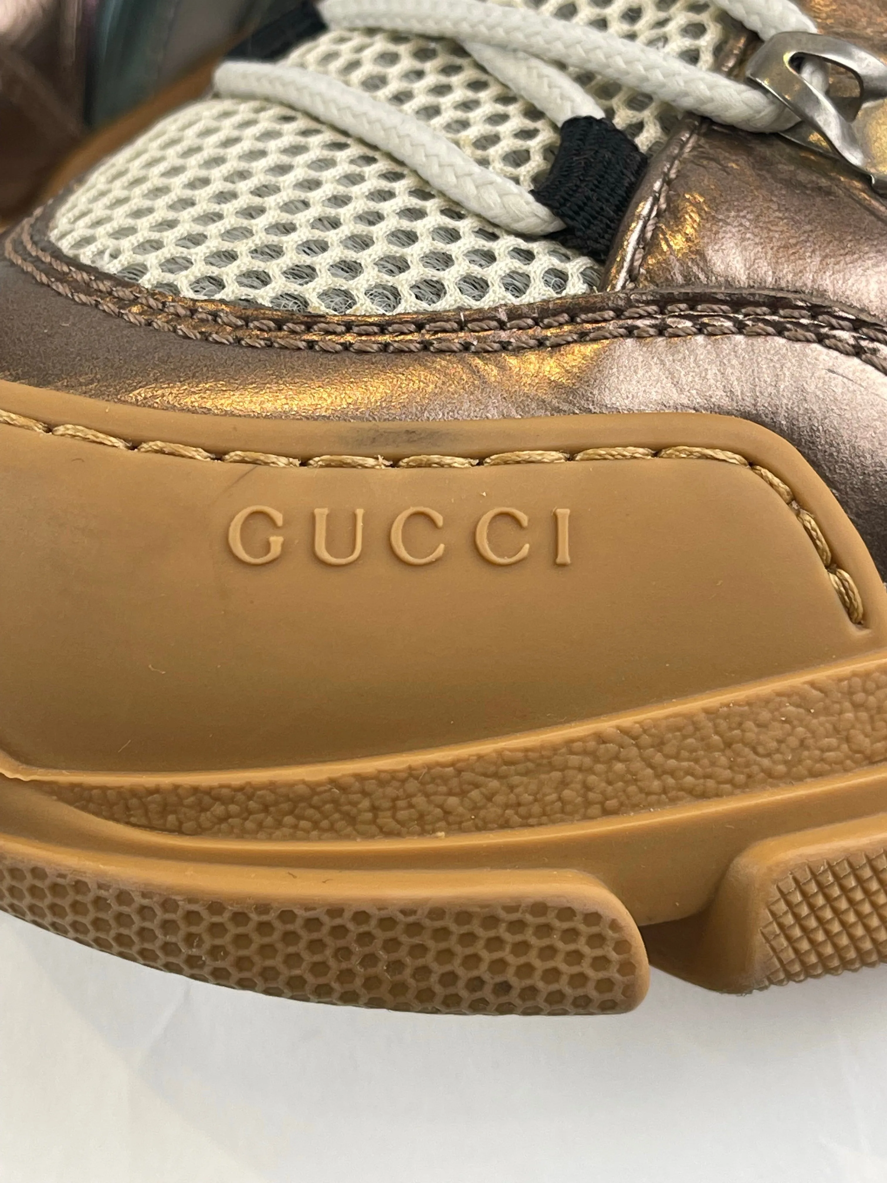 Gucci Flashtrek Metallic Multi-Colored Sneakers - UK 6