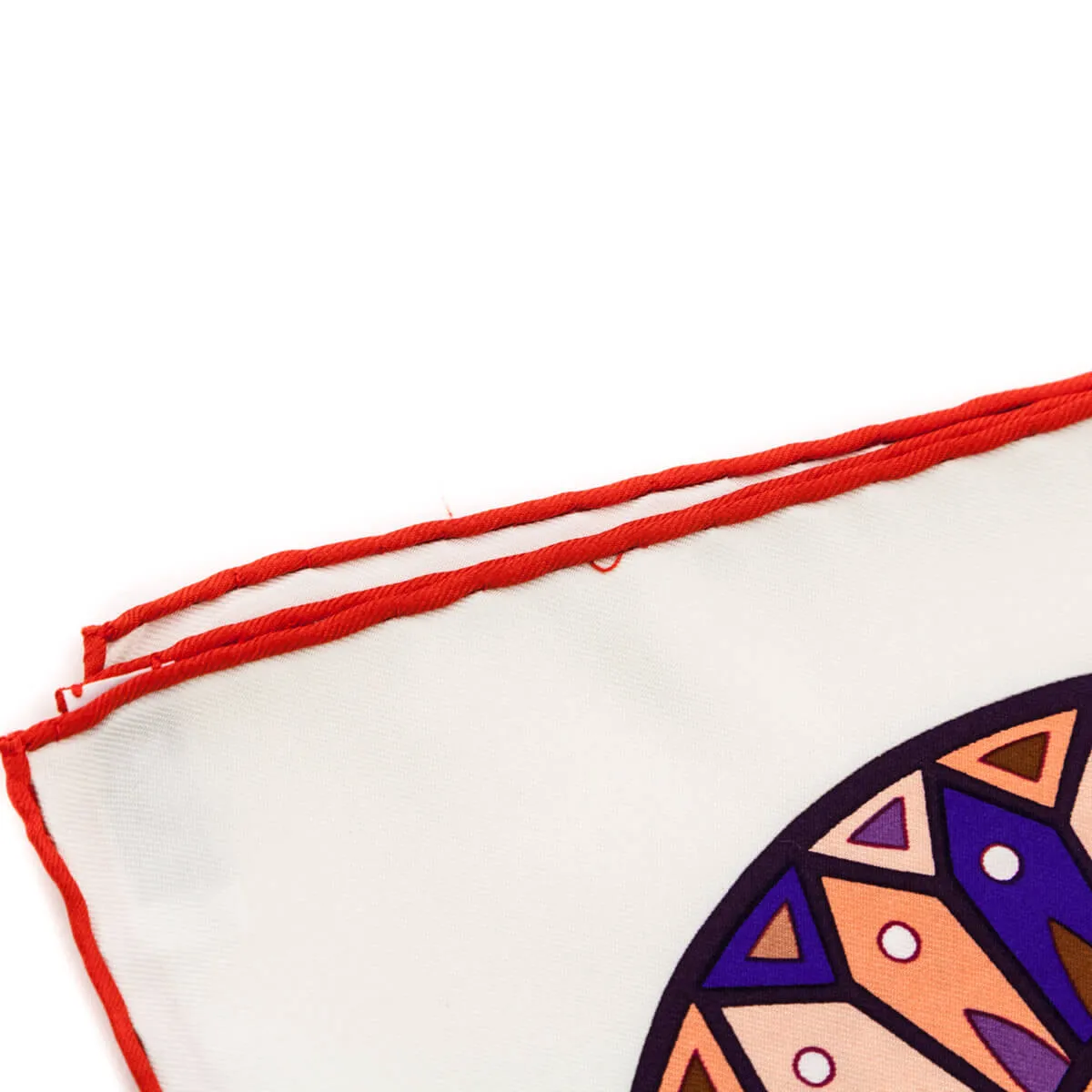 Hermes Orange & Multicolored Silk Reves D'Escargots Scarf 90
