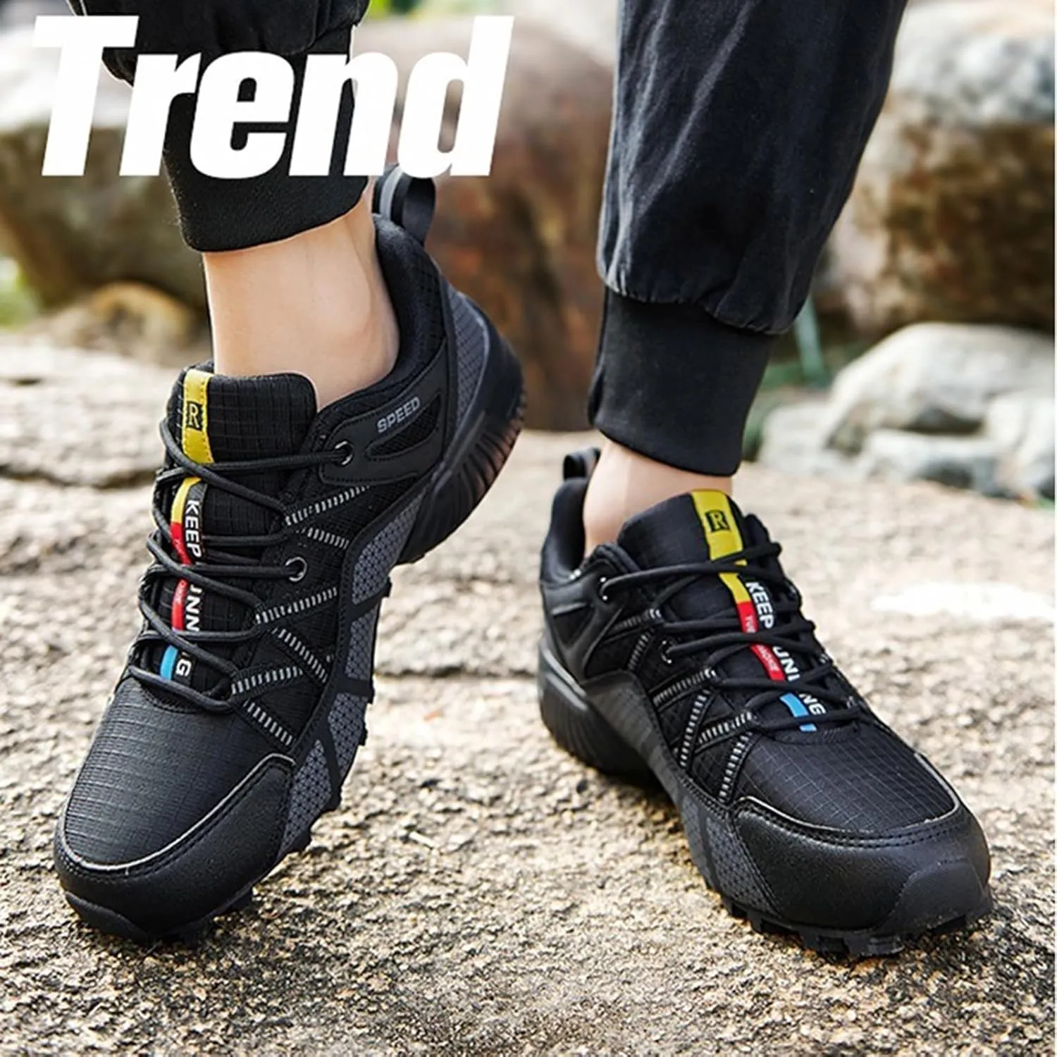 Hike Barefoot Shoes Men, Wide Toe Box Zero Drop Footwear Lightweight Hike Shoe Non-Slip Grounded Shoes for Trekking Trails Outdoor Work