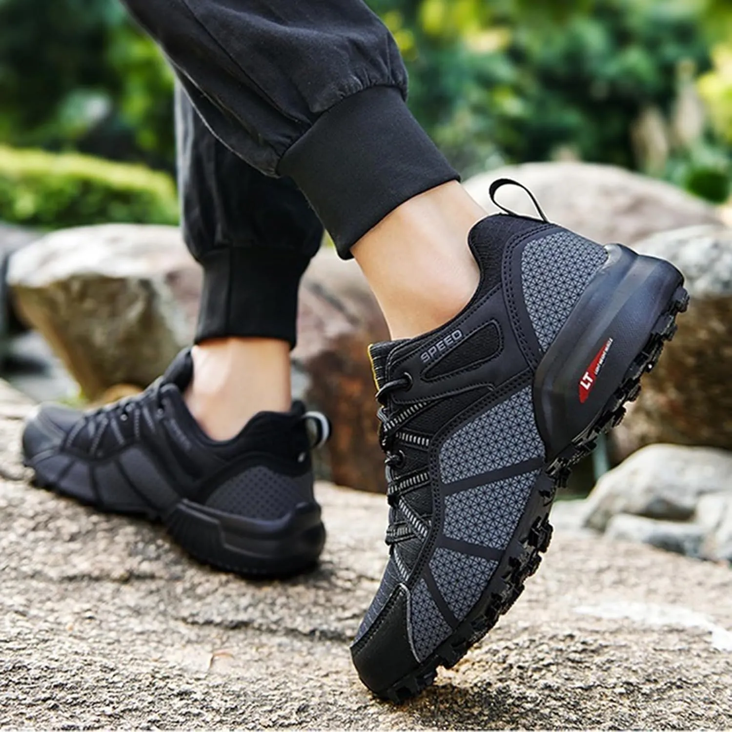 Hike Barefoot Shoes Men, Wide Toe Box Zero Drop Footwear Lightweight Hike Shoe Non-Slip Grounded Shoes for Trekking Trails Outdoor Work