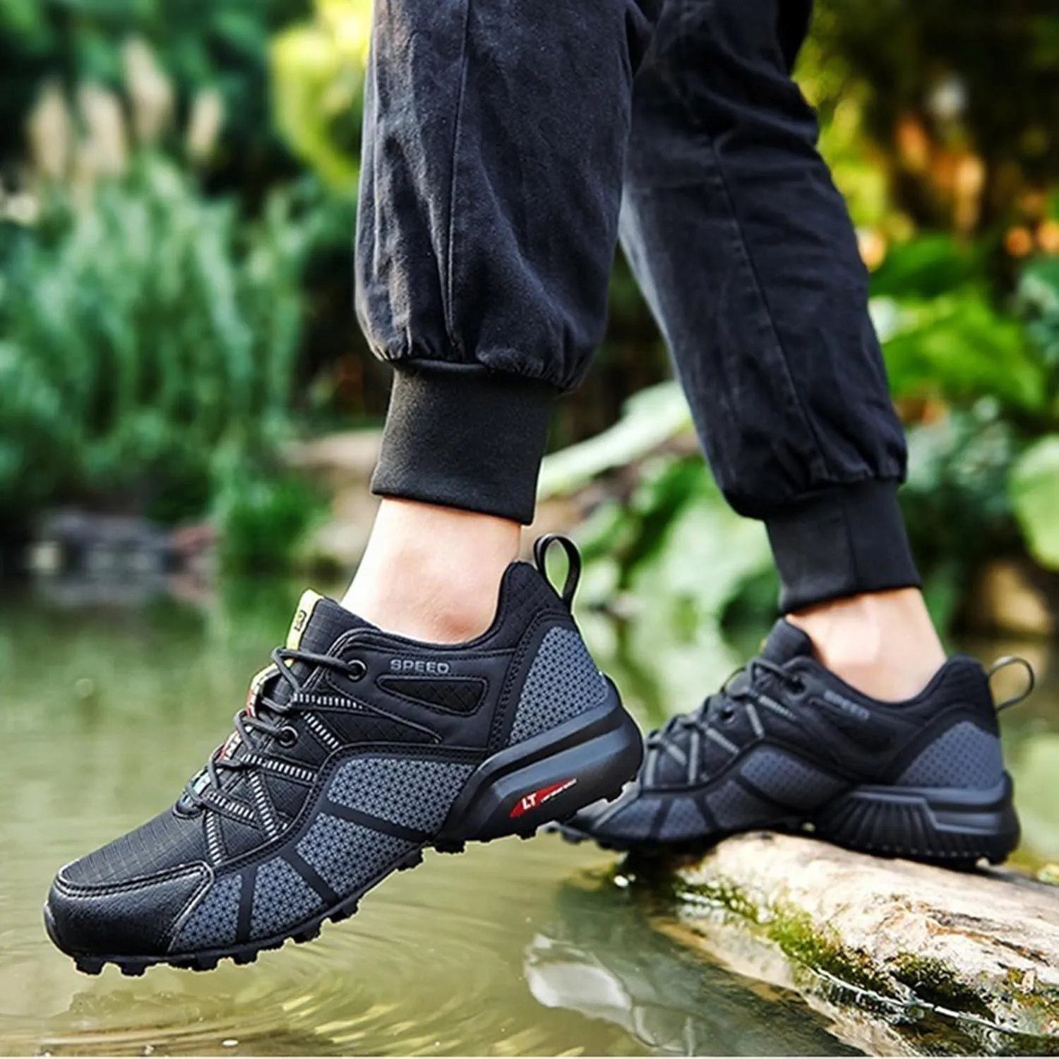 Hike Barefoot Shoes Men, Wide Toe Box Zero Drop Footwear Lightweight Hike Shoe Non-Slip Grounded Shoes for Trekking Trails Outdoor Work