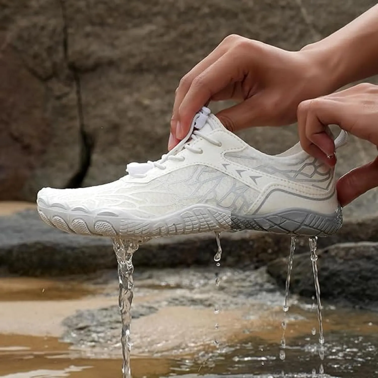 Hiking Barefoot Shoes Women Men Minimalist Wide Toe Box Footwear Athletic Fashion Sneakers Breathable Quick Lace