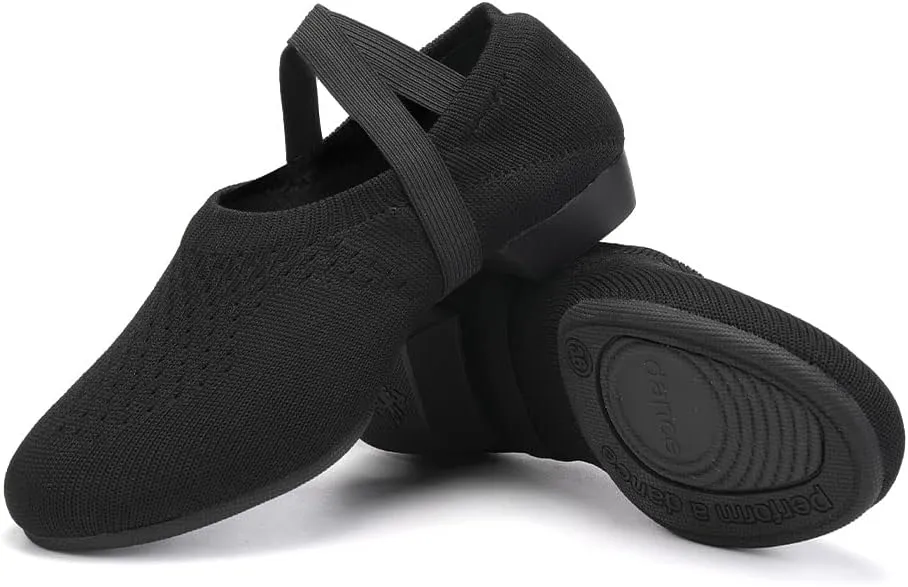 HIPPOSEUS Women Standard Practice Social Dance Shoes Beginner 1" Heel Ballroom Ballet Dance Training Shoes
