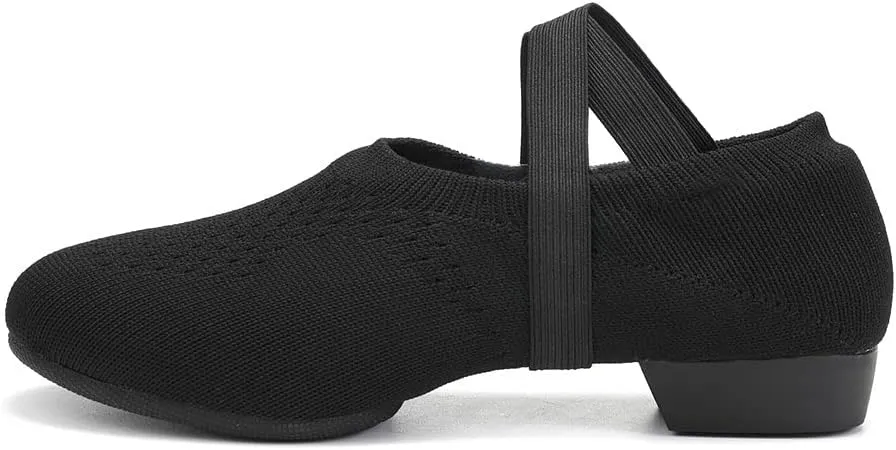 HIPPOSEUS Women Standard Practice Social Dance Shoes Beginner 1" Heel Ballroom Ballet Dance Training Shoes