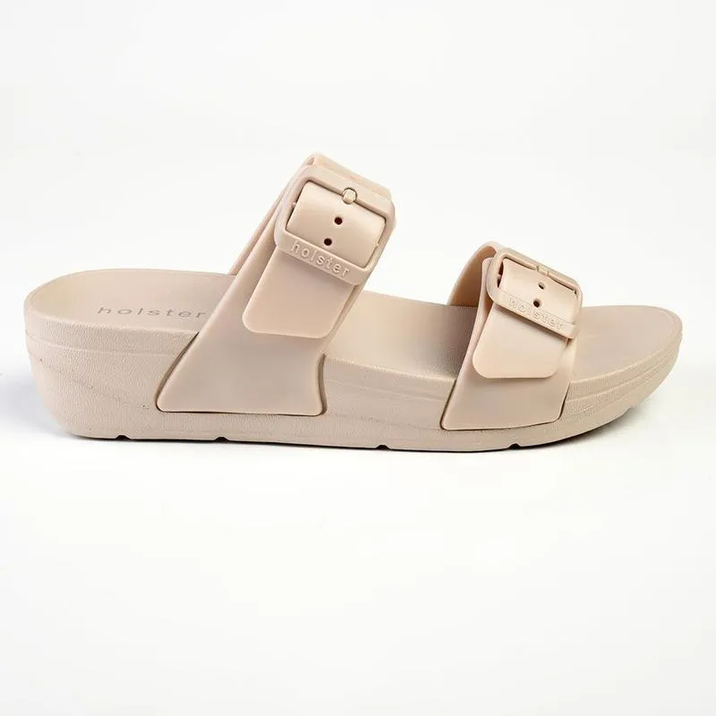 Holster SkyHigh Double Buckle Wedge Sandals - Sand
