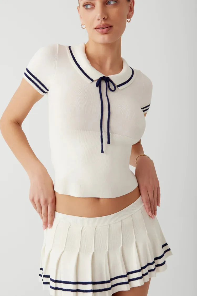 Honeymoon Knit Pleated Skort