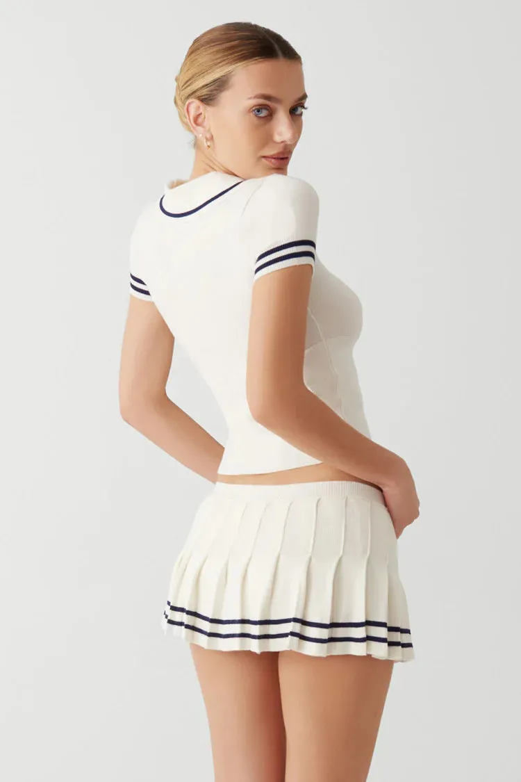 Honeymoon Knit Pleated Skort