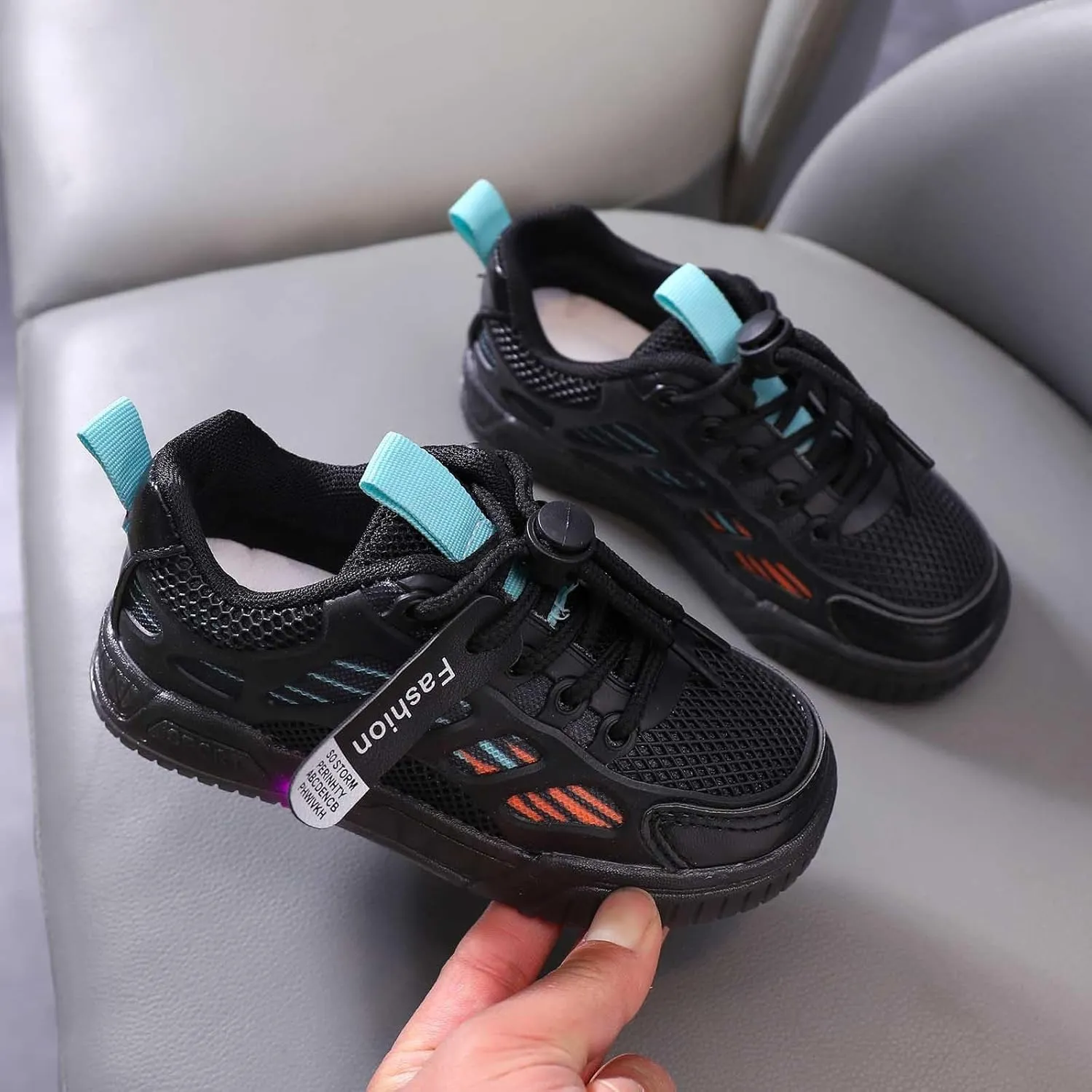 IWIHMIV Kids Sneakers Boys Slip On Light Up Shoes Girls Tennis Lightweight Breathable Athletic Shoes
