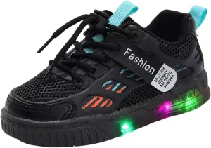 IWIHMIV Kids Sneakers Boys Slip On Light Up Shoes Girls Tennis Lightweight Breathable Athletic Shoes