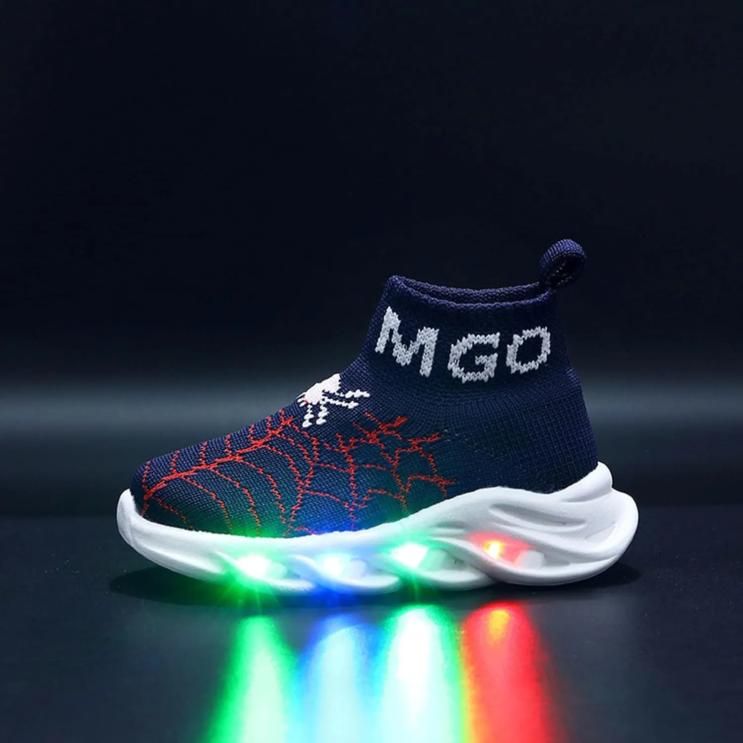 IWIHMIV Kids Tennis Shoes Light Up Walking Sneakers Boys Lightweight Breathable Running Athletic Shoes
