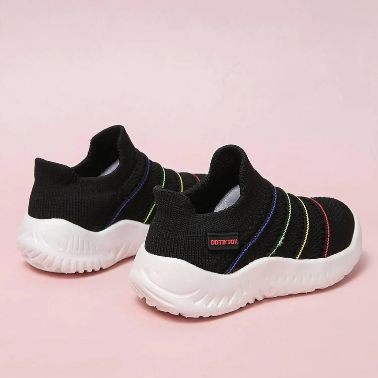 IWIHMIV Toddler Tennis Shoes Boys Girls Sneakers Knitted Sports Shoes Breathable Lightweight Running Shoes Casual Athletic Shoes