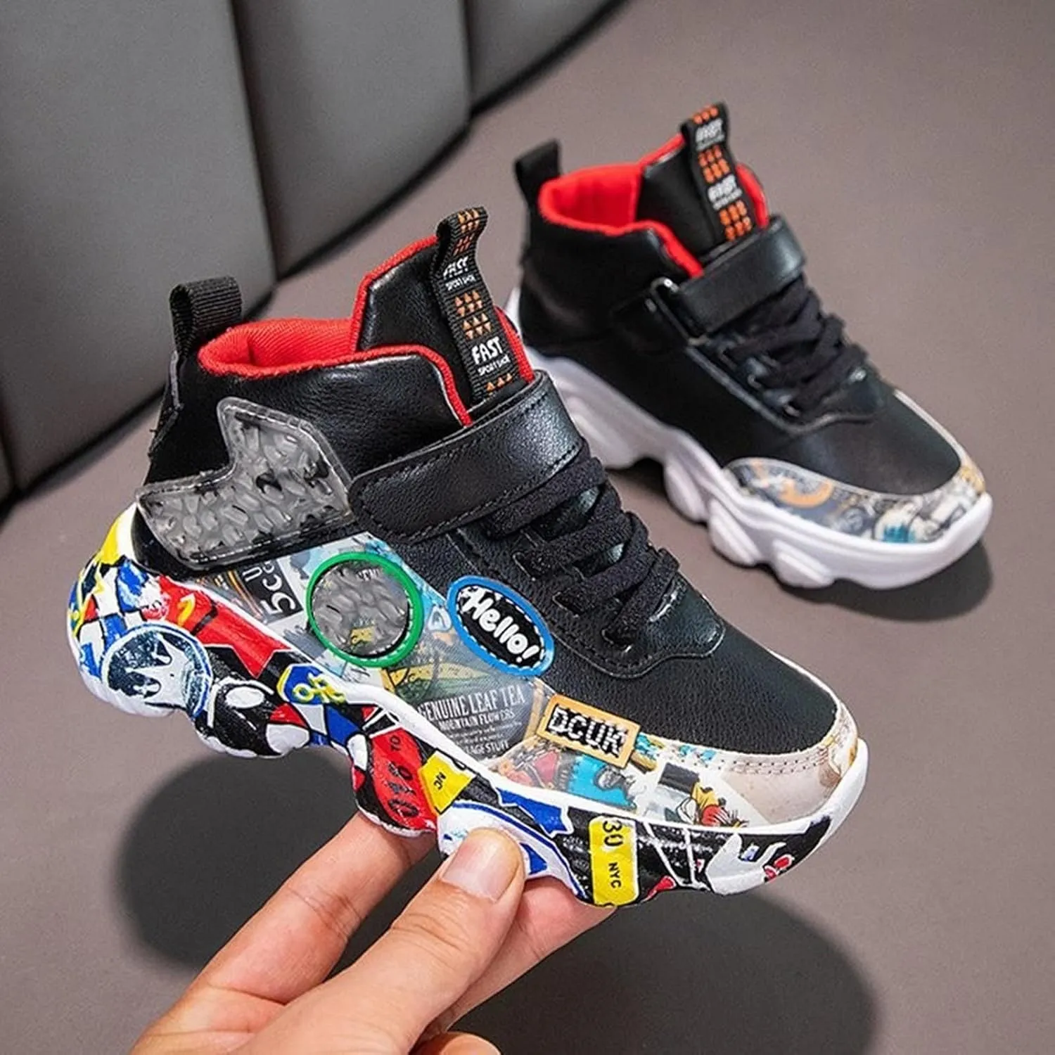 IWIHMIV Toddler Walking Shoes Boy Sneakers Running Shoes Casual Breathable Kids Slip on Tennis Sneakers