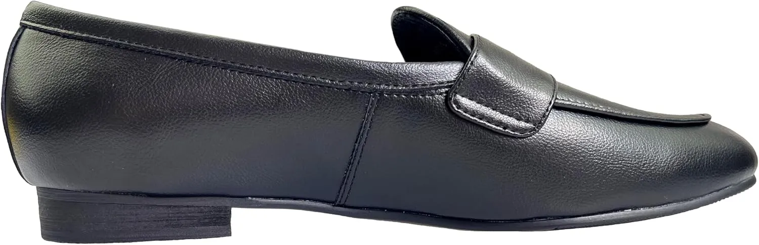 Justar Women's Leather Penny Loafers Slip on Dress Flats Shoes for Women
